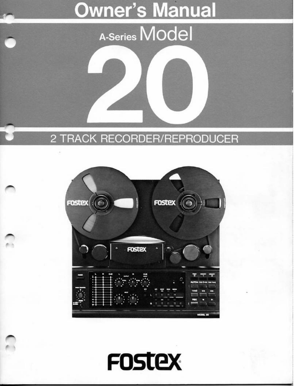 Fostex Model 20 Owners Manual - ManualMachine.com