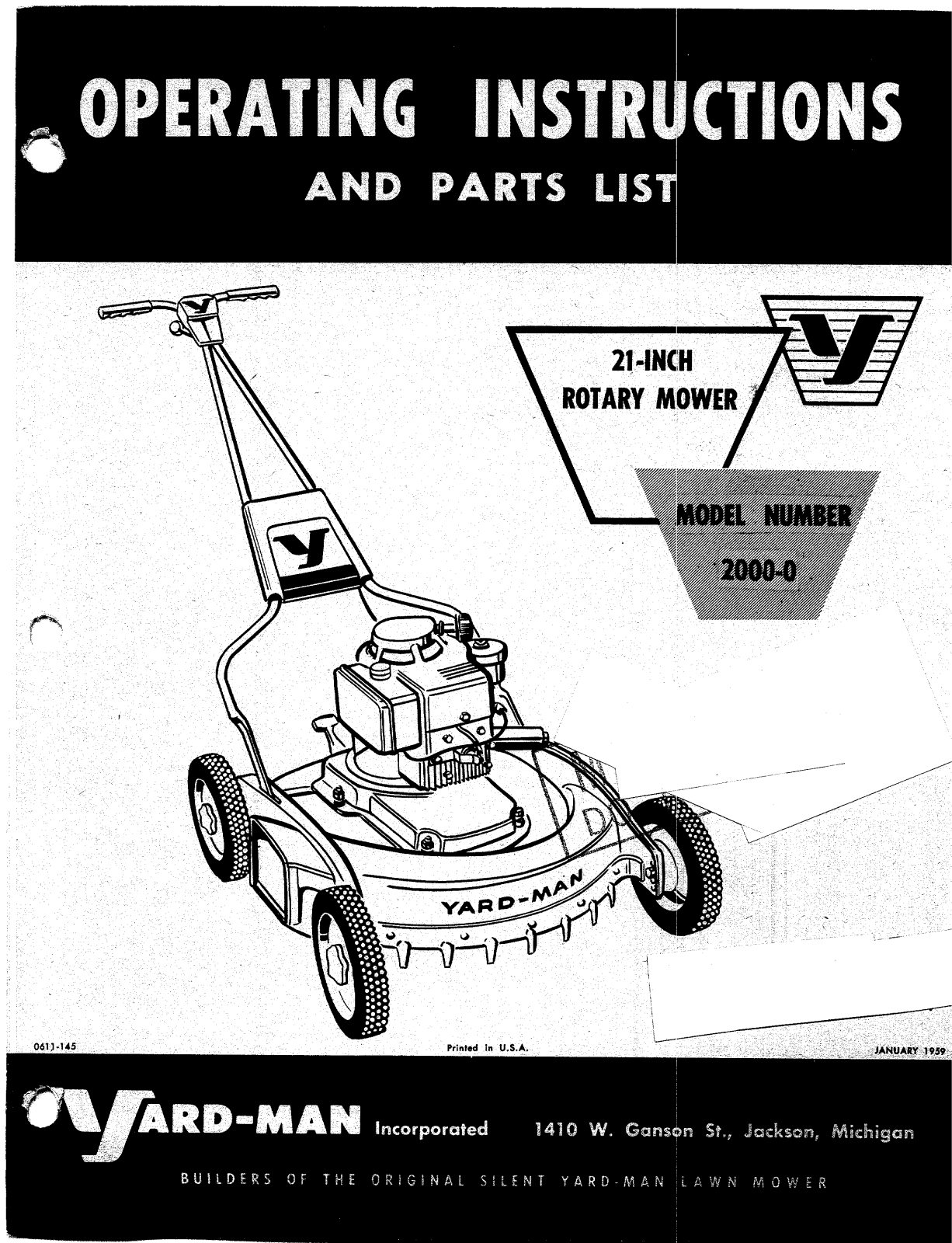 yard-man 2000-0 operators Manual