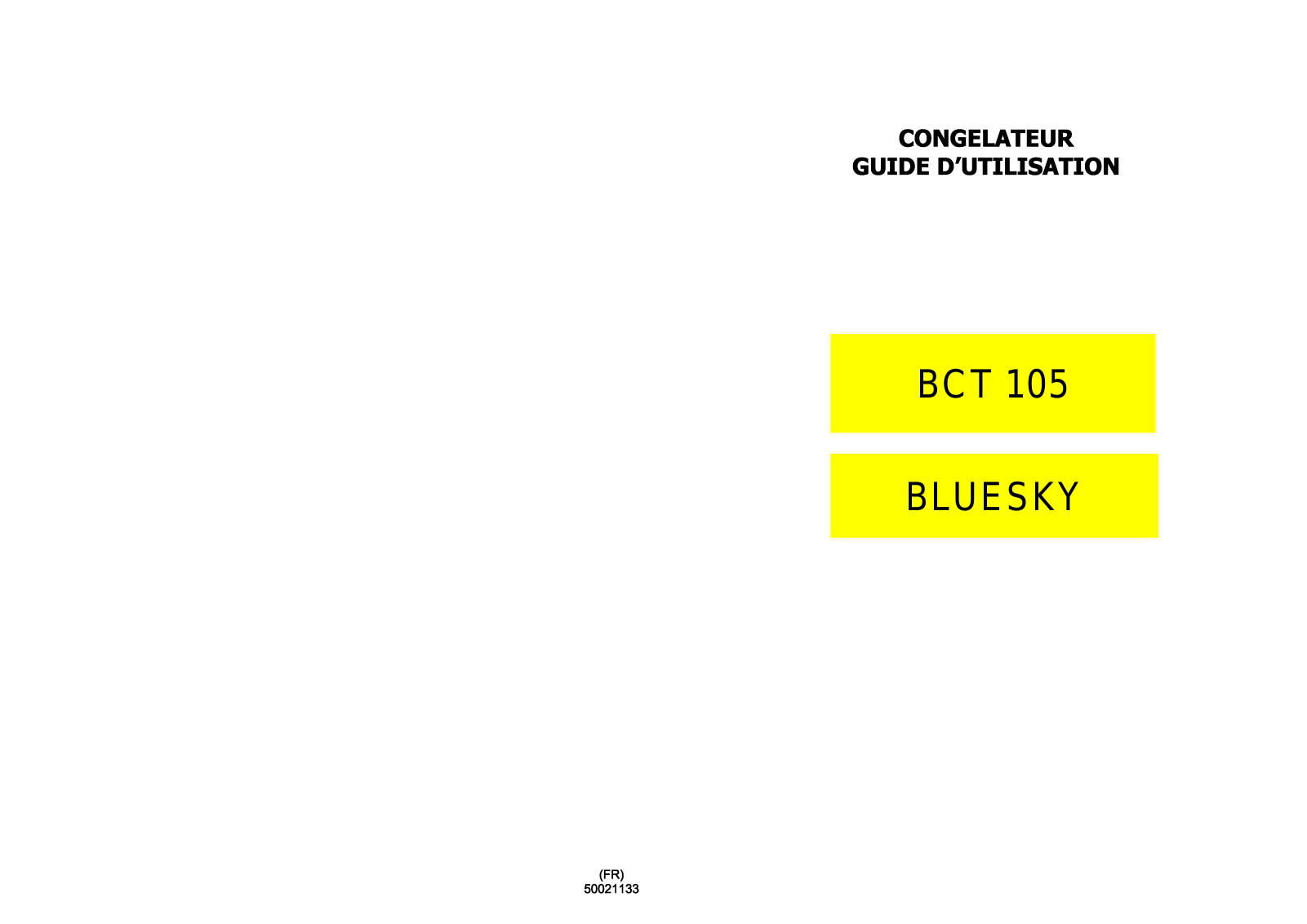 Bluesky BCT 105 User Manual