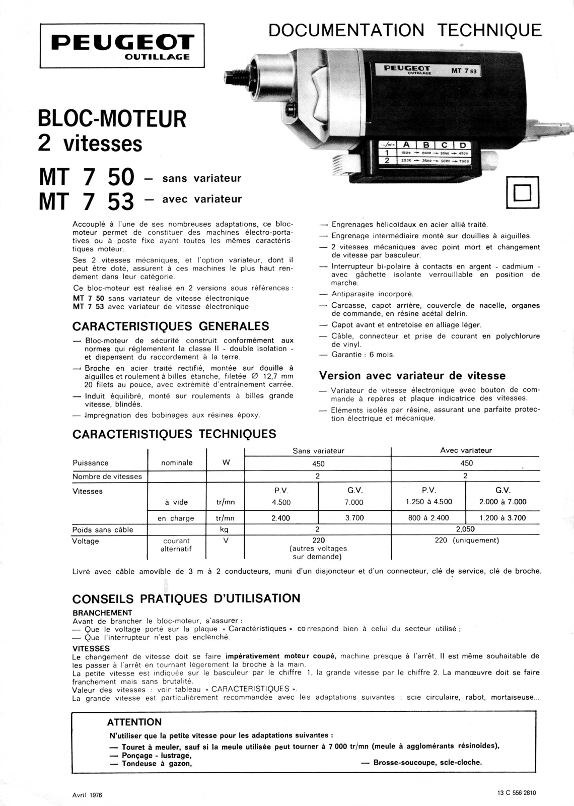 PEUGEOT MT 7 53 User Manual