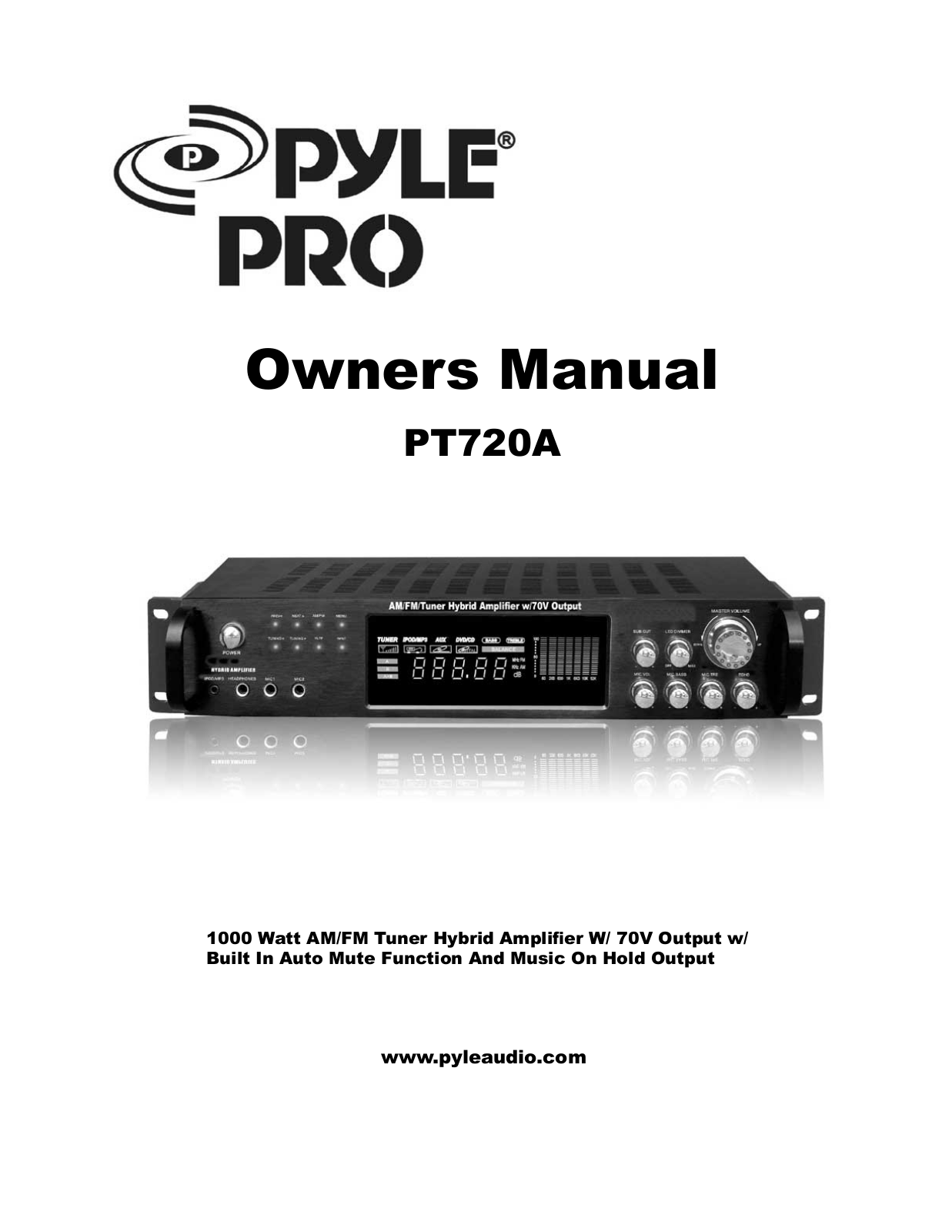 Pyle Pro PT720A User manual