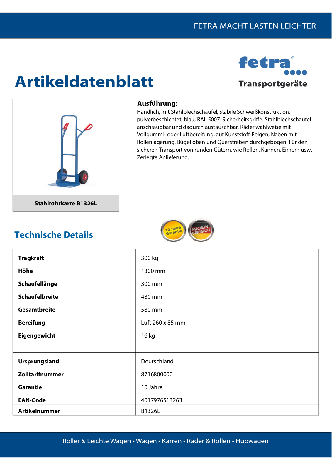 fetra B1326L User Manual