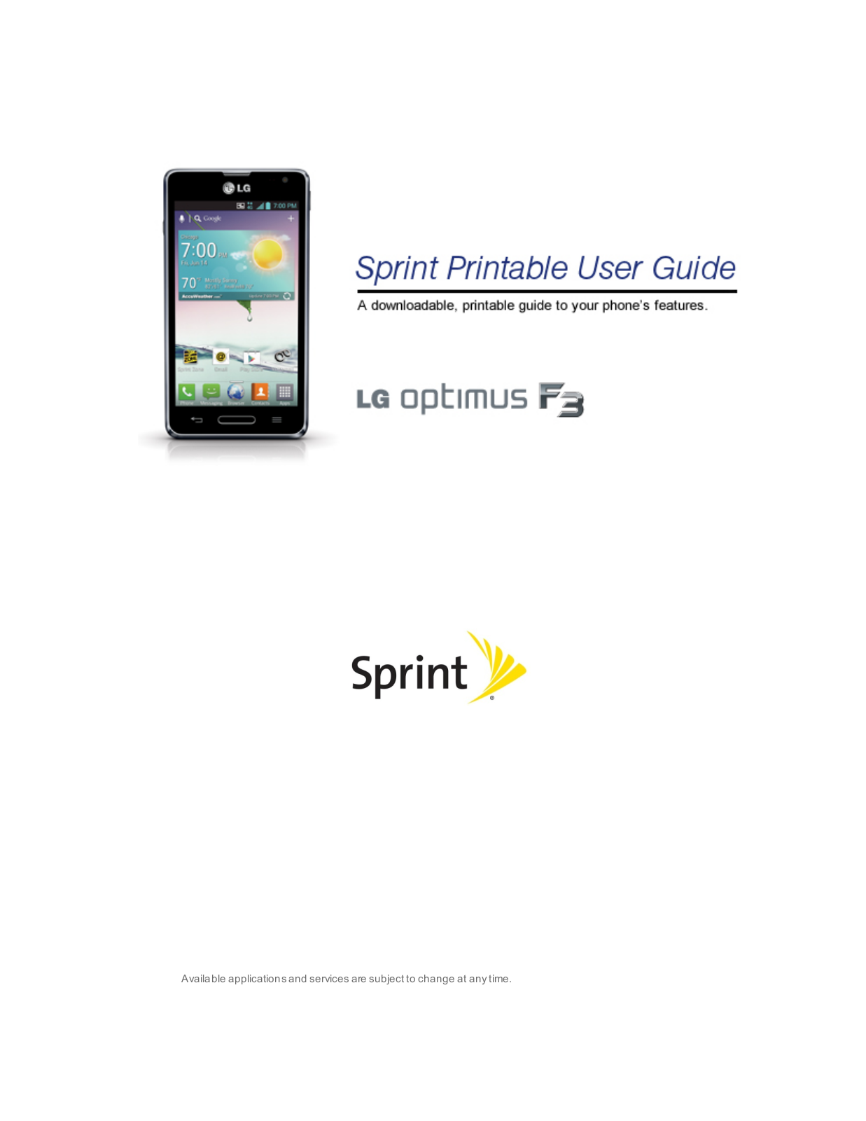 Sprint Nextel LG OPTIMUS F3 User Manual