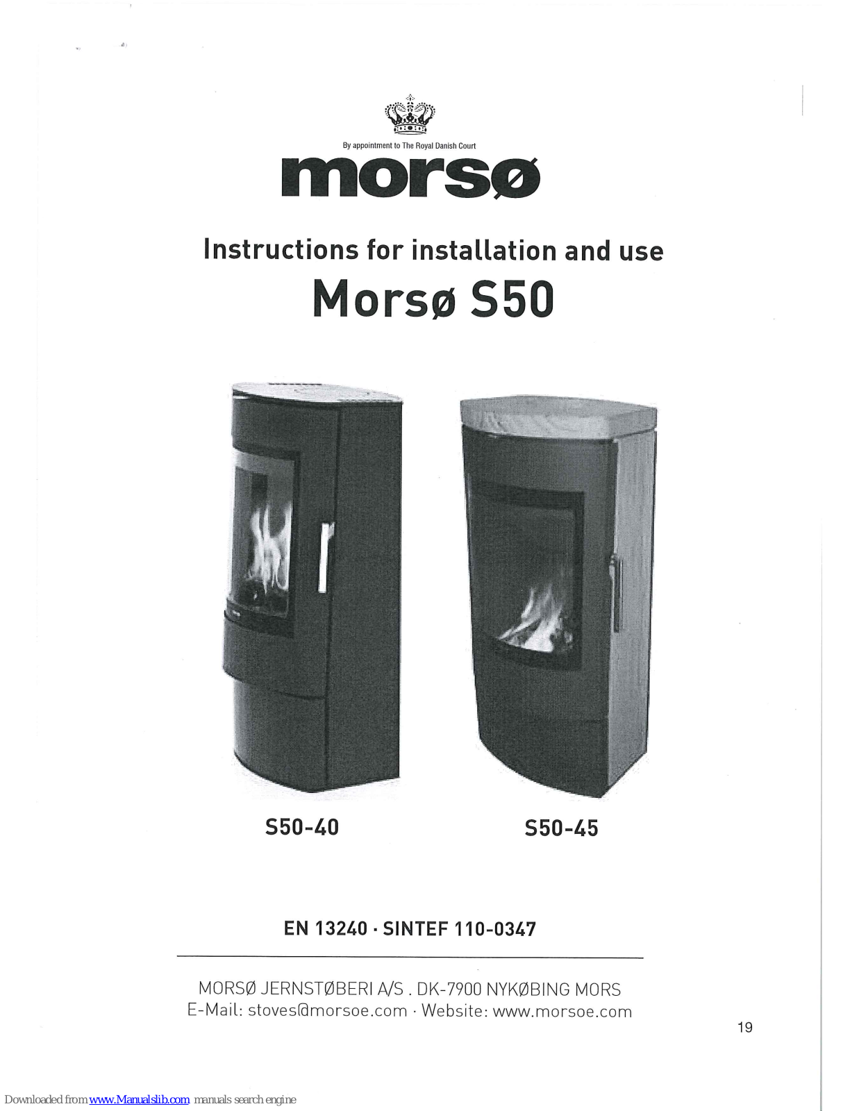 Morsø S50-40, S50-45 User Manual