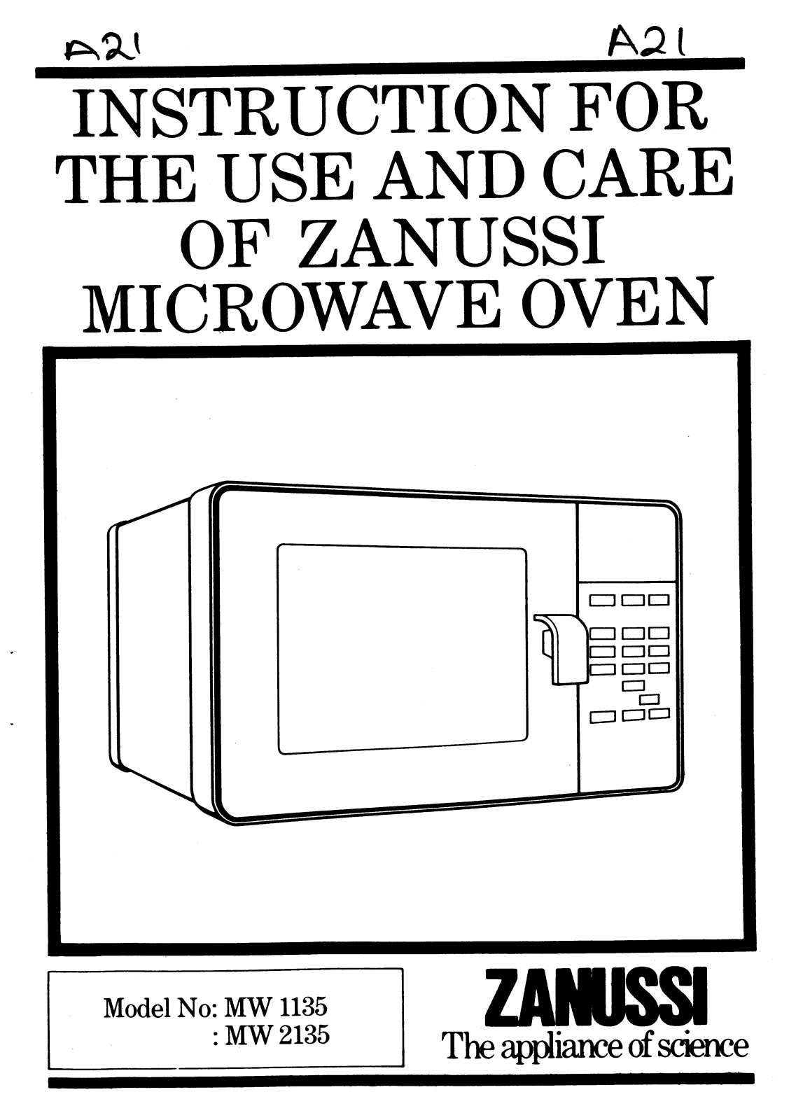 Zanussi MW 1135, MW 2135 User Manual