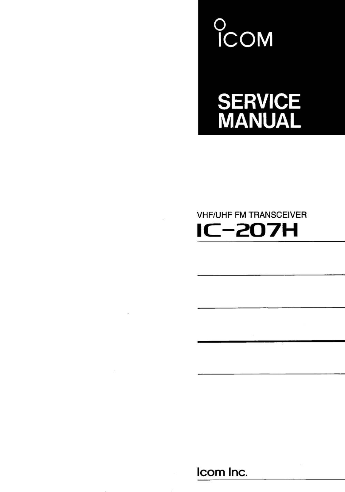 Icom IC-207H Service Manual