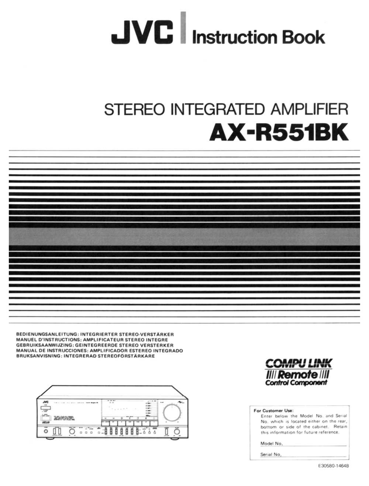 JVC AXR-551-BK Owners manual