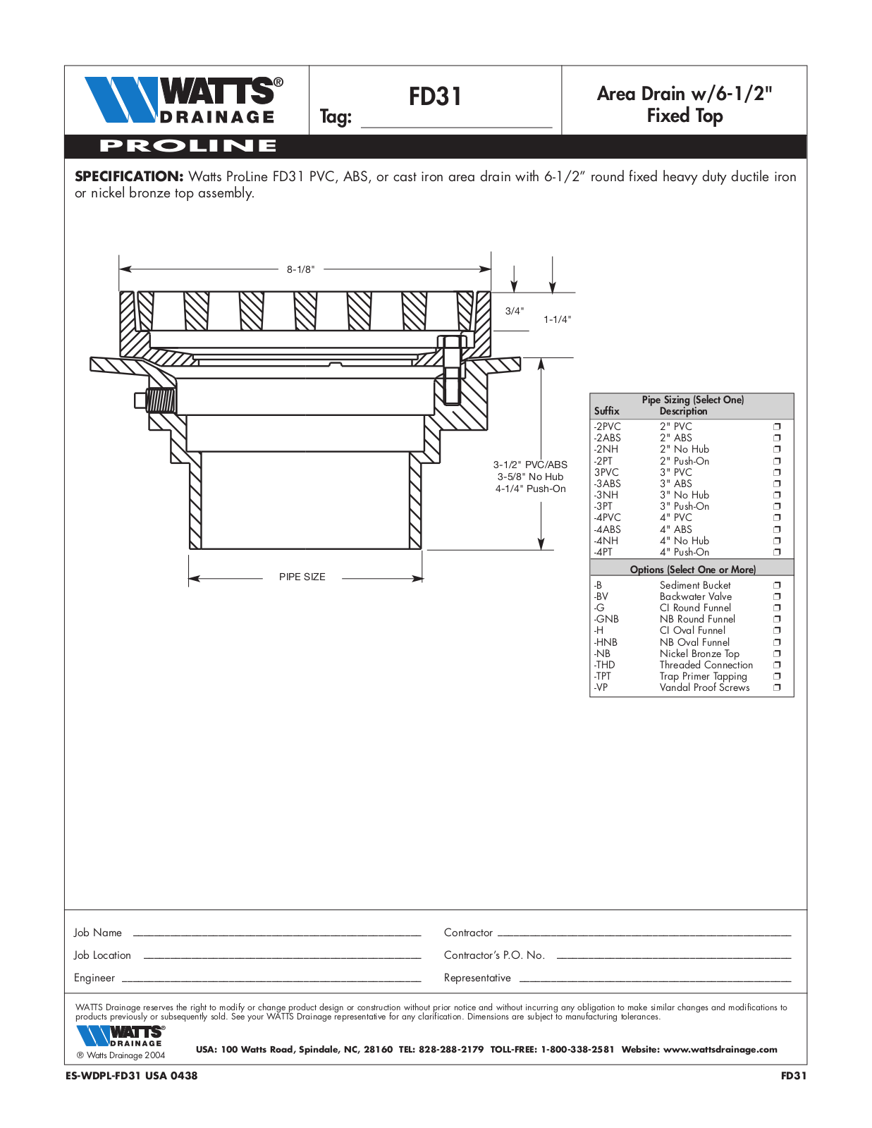 Watts FD31 User Manual