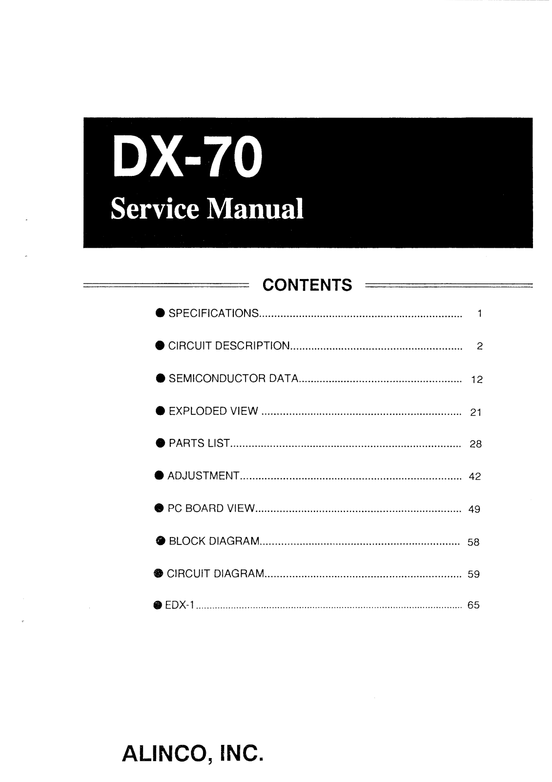 Alinco dx70TE Service Manual