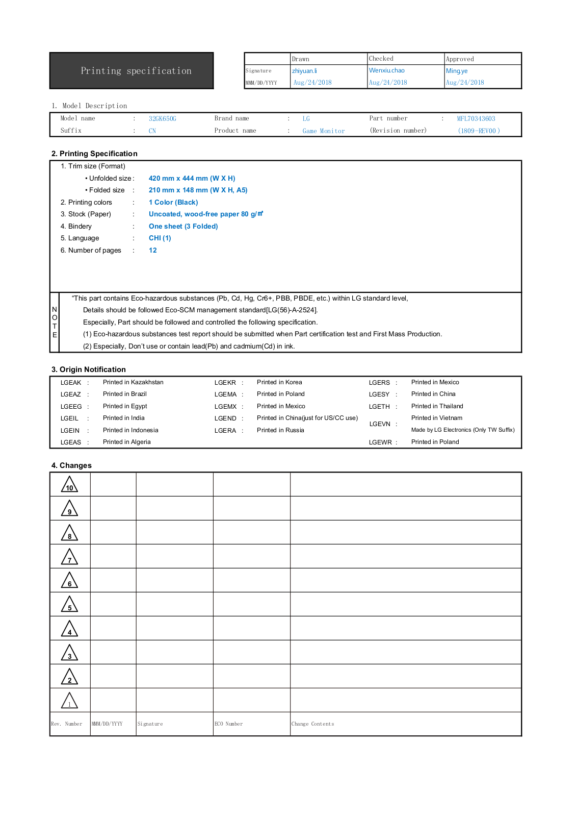 LG 32GK650G-B Product Manual