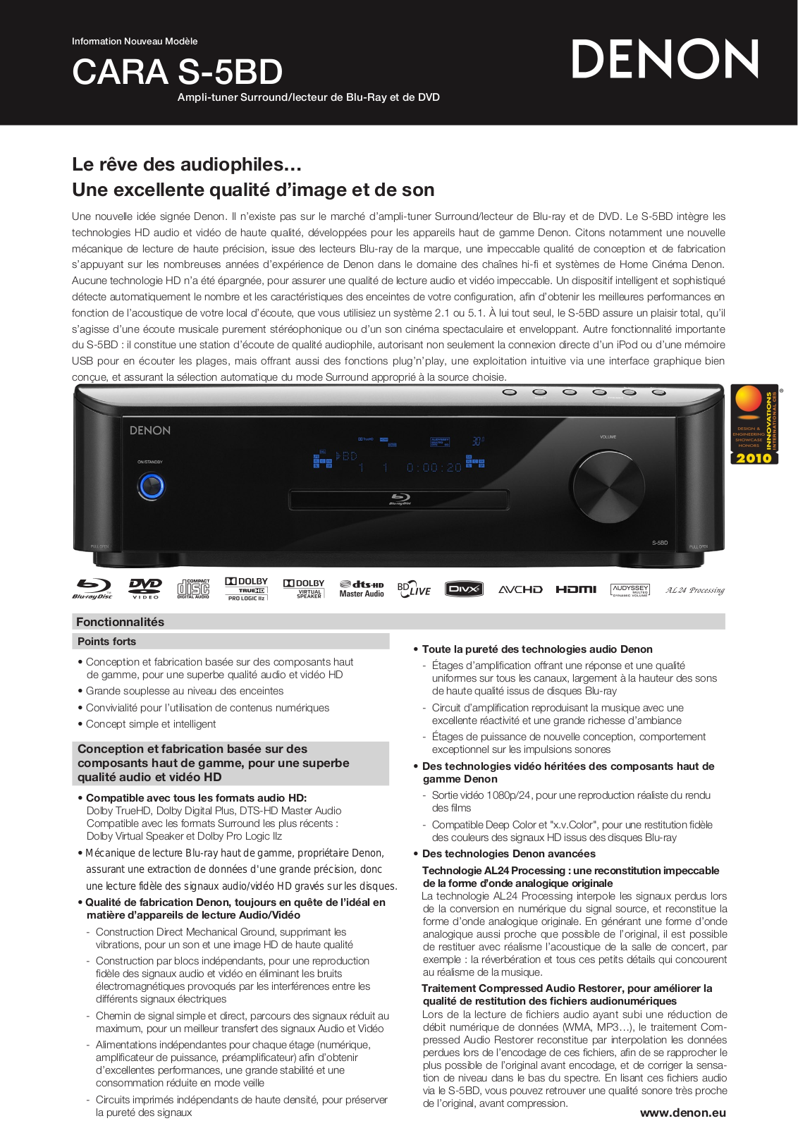 Denon CARA S-5BD Technical Description