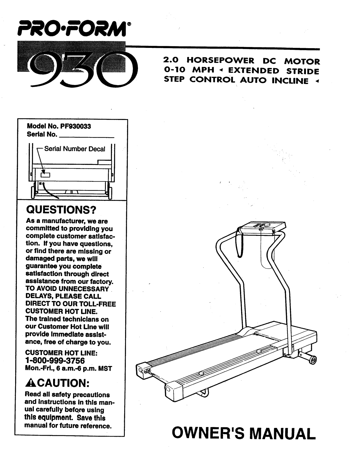 ProForm PF930033 User Manual