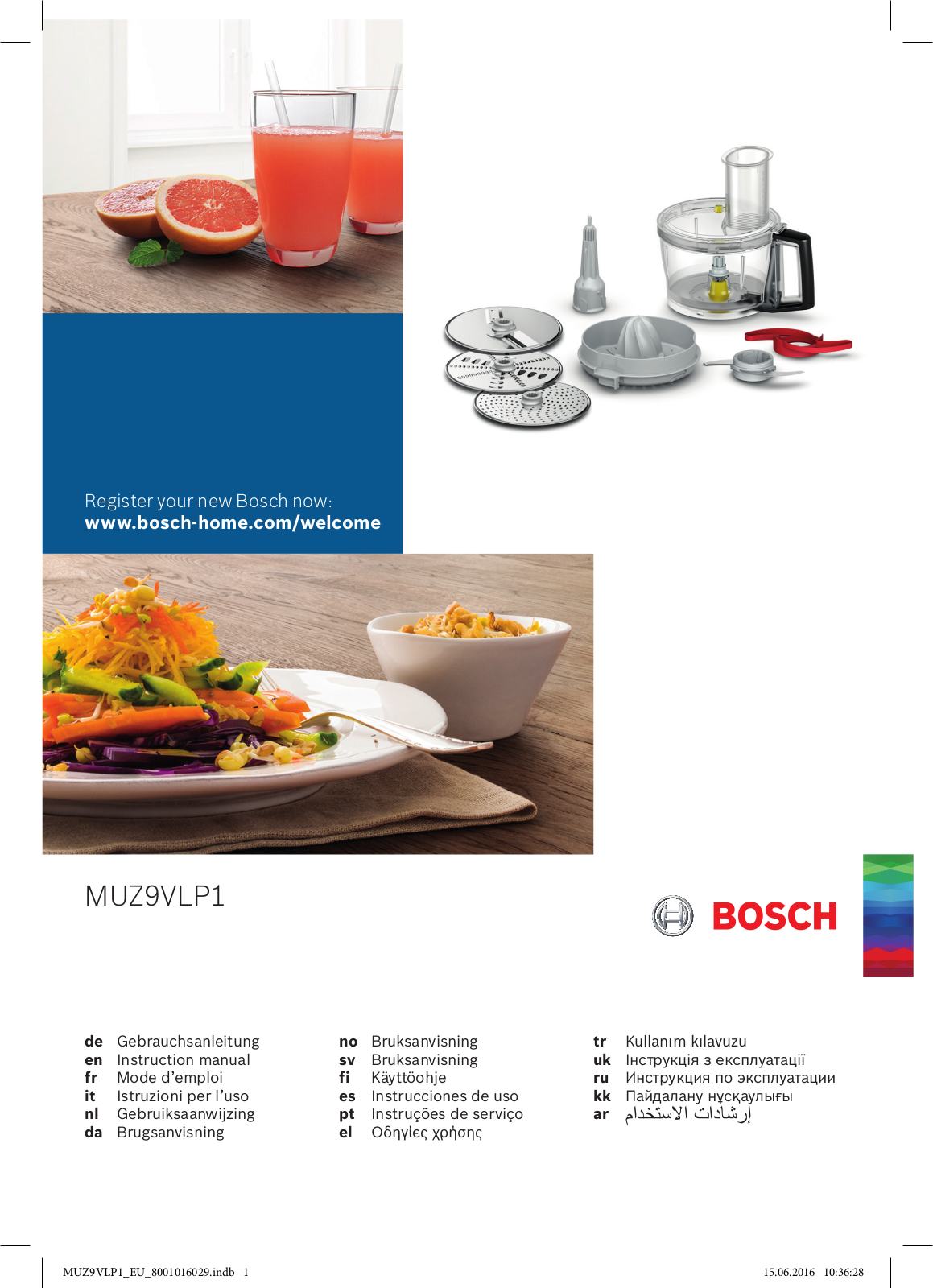 BOSCH MUZ9VLP1 operation manual