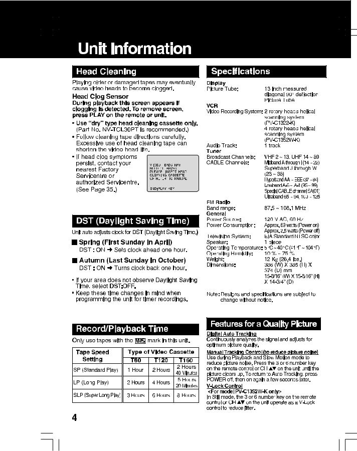 Panasonic PV-C1322K, PV-C1352WK Operating Instructions