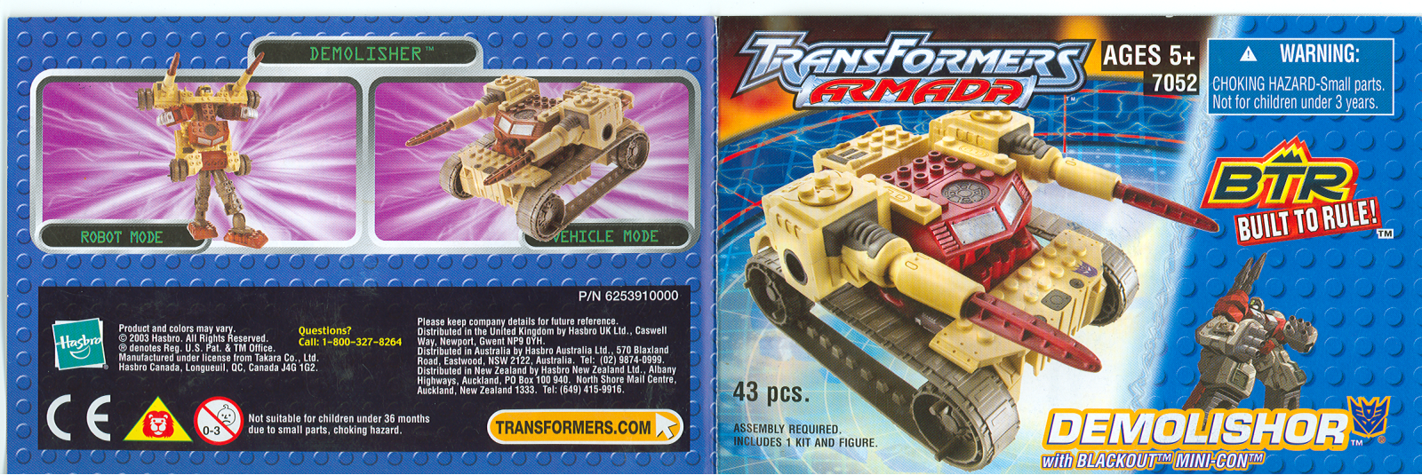 HASBRO Built to Rule Transformers Armada Demolishor User Manual