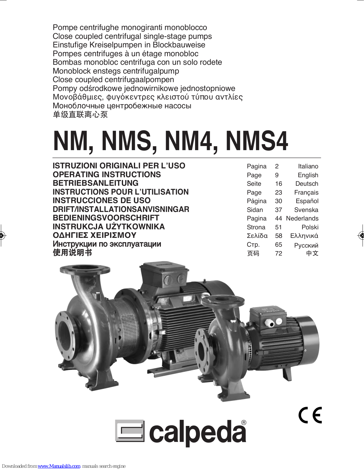 Calpeda NM, NM4, NMS, NMS4 Operating Instructions Manual - ManualMachine.com