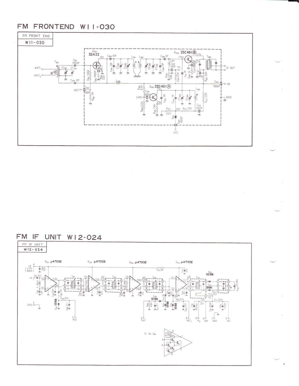 Pioneer W11-030, W12-024 Schematic