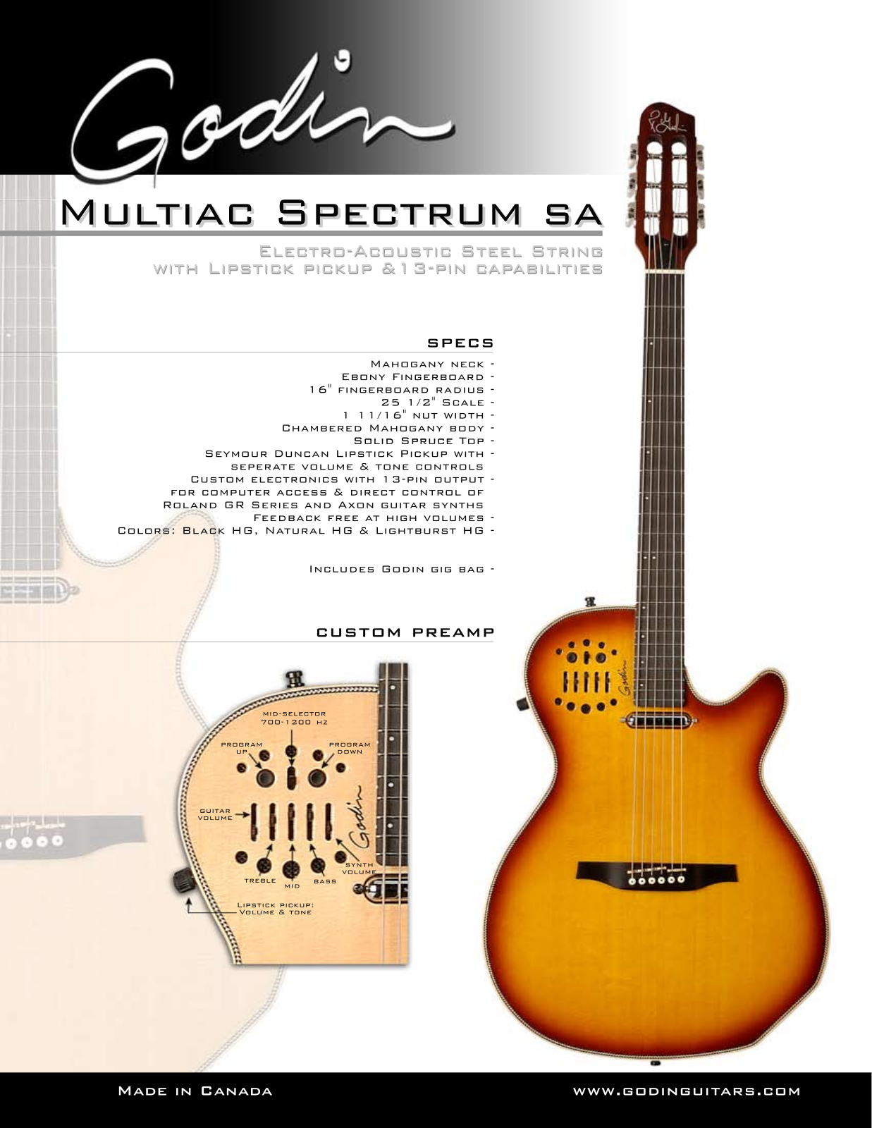 Godin MultiAc Spectrum SA User manual - ManualMachine.com