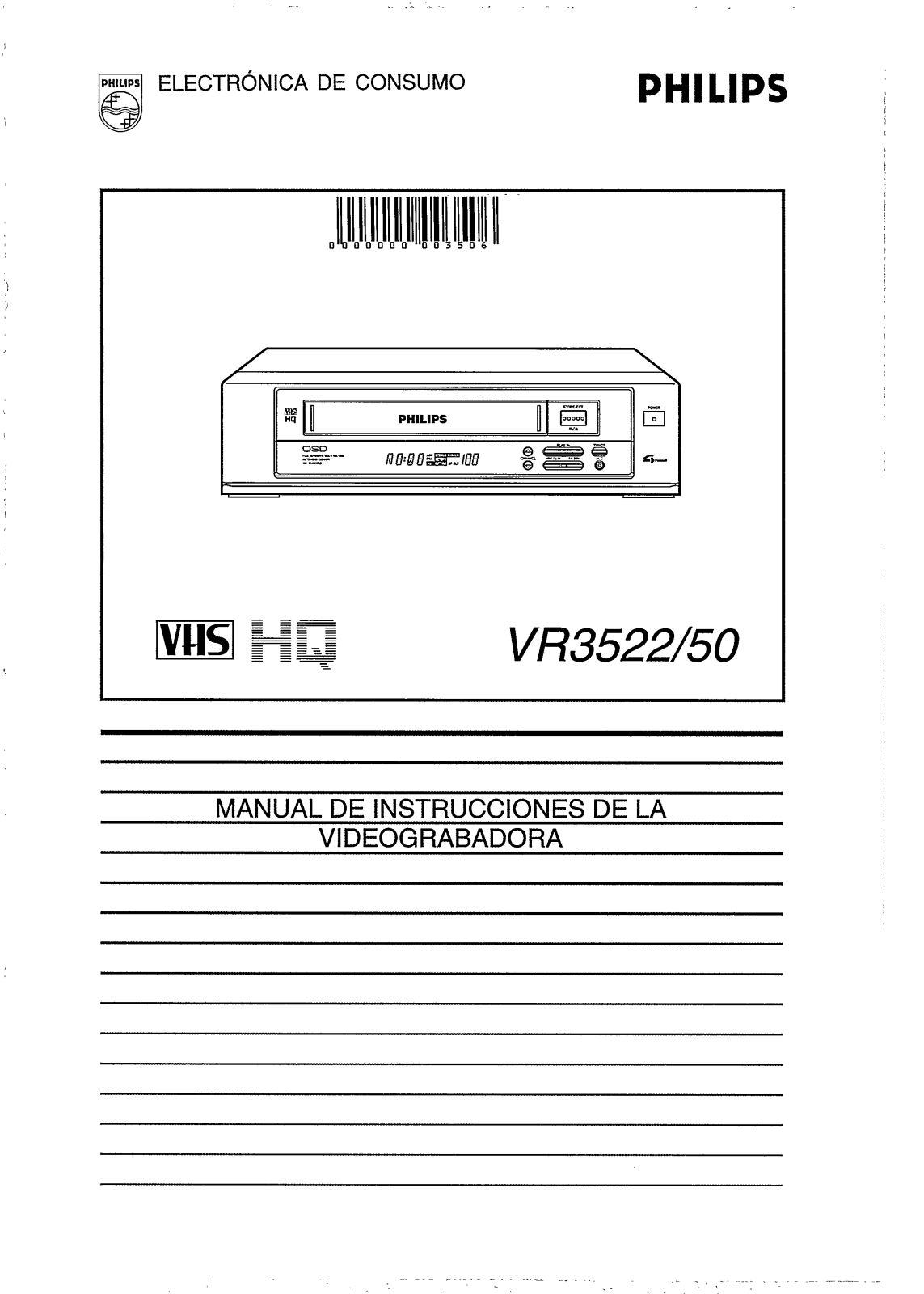 Philips VR3522/50 User Manual