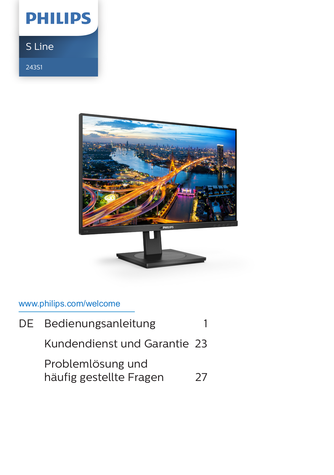 Philips 243S1/01, 243S1/00 User Guide