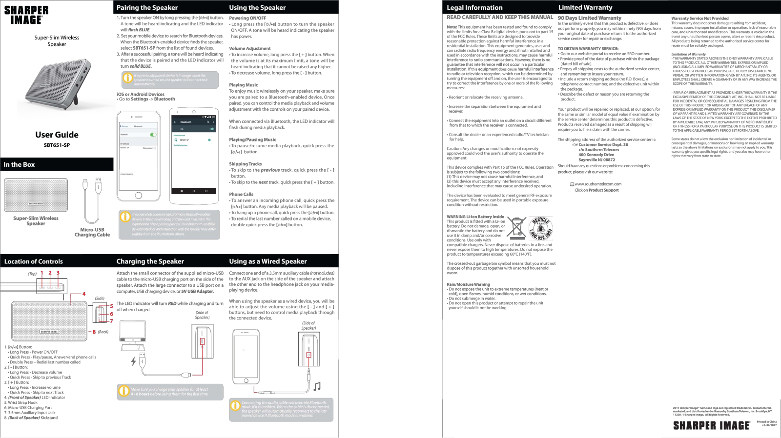 Sharper image SBT651-SP User Manual