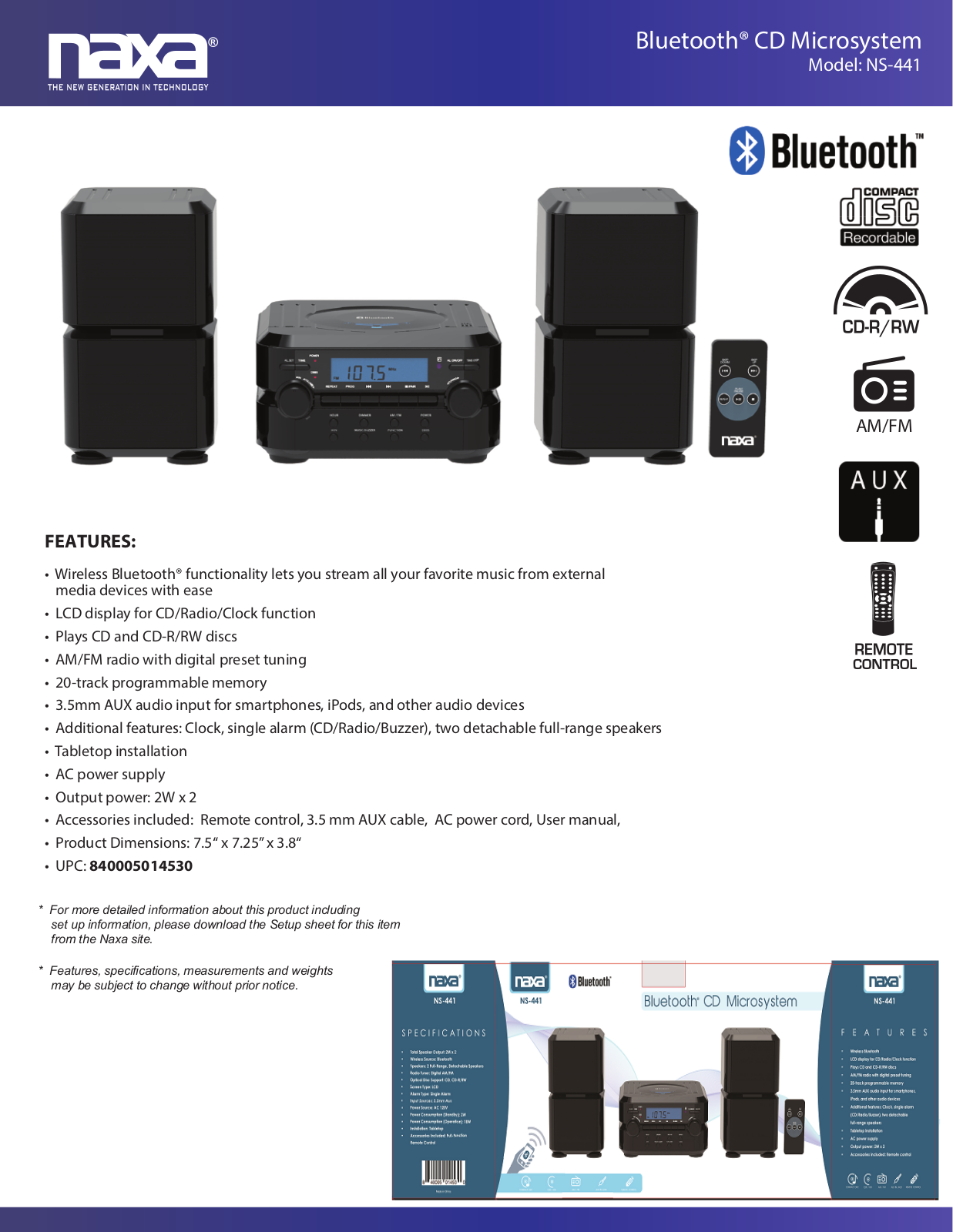 NAxa NS-441 Datasheet - ManualMachine.com