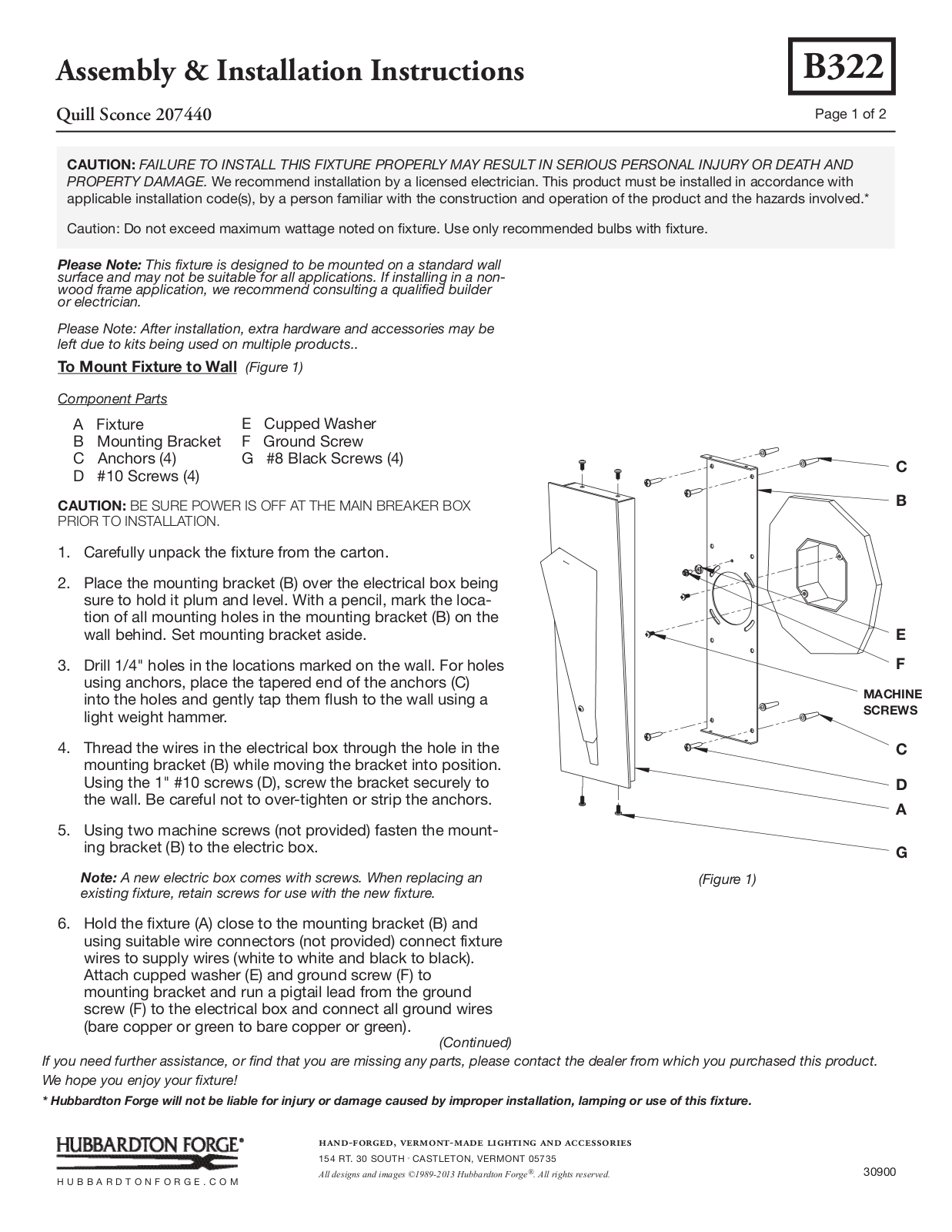 Hubbardton Forge 207440 User Manual