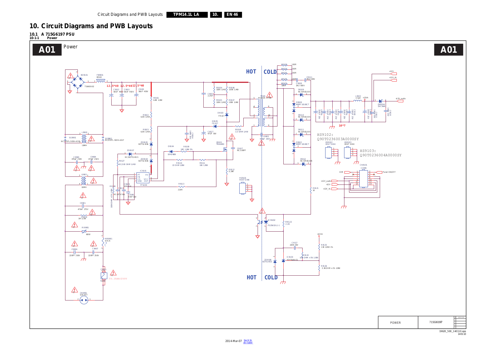 Philips 715G6197 PSU Schematic