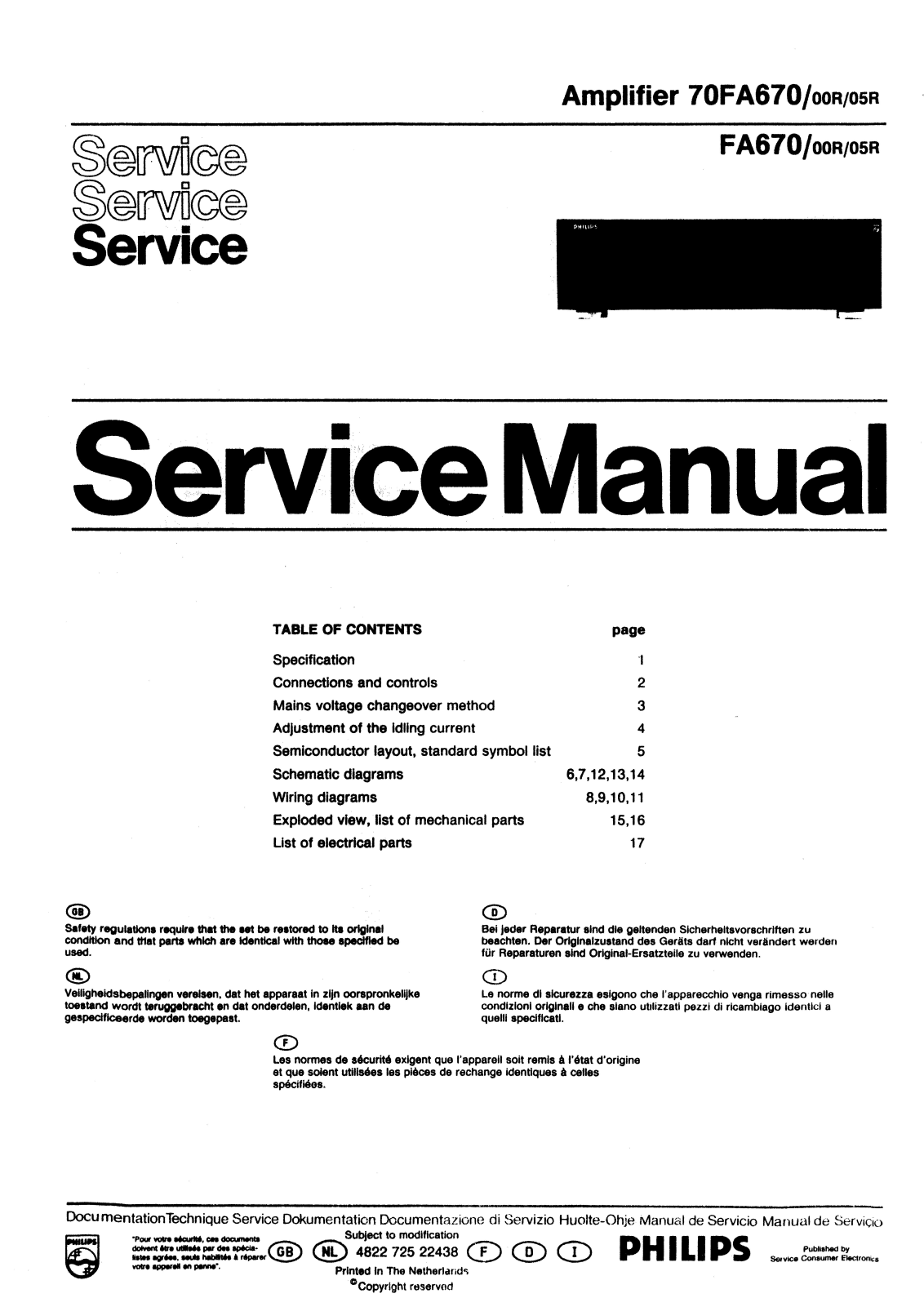 Philips FA-670 Service Manual