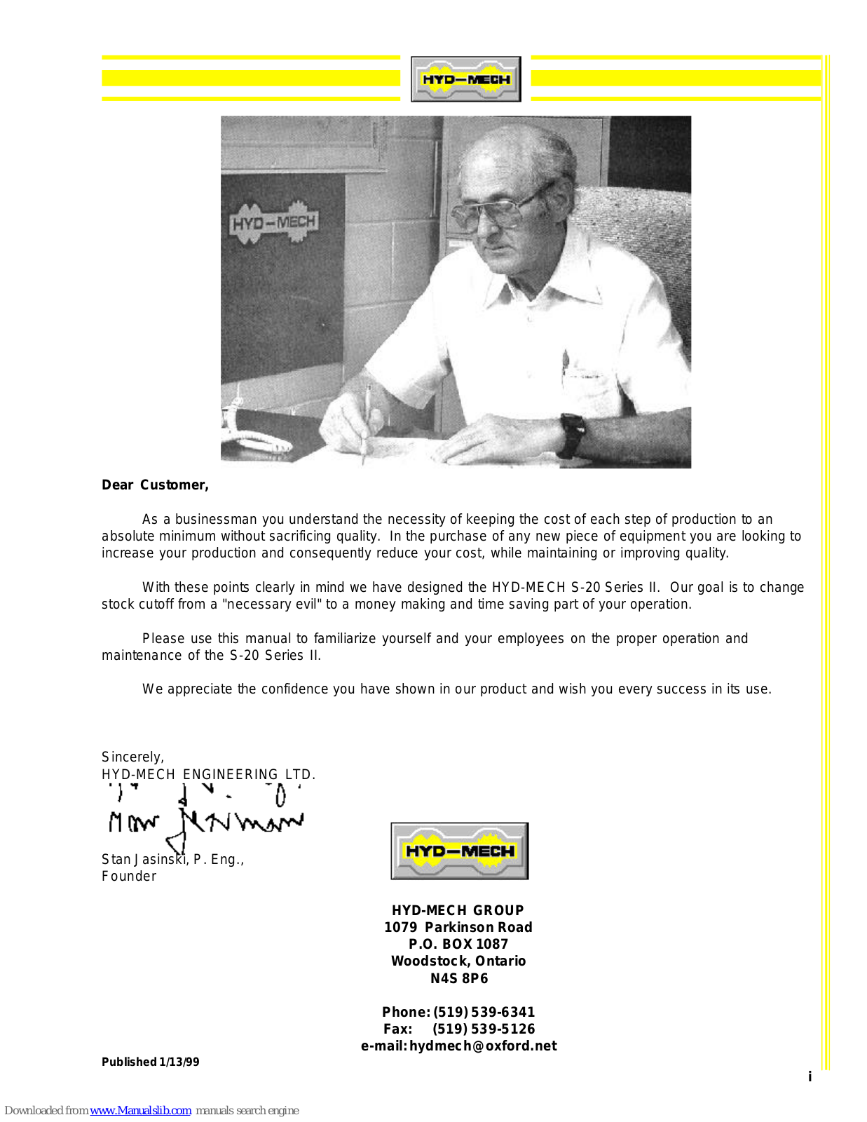 Hyd-Mech S-20 II User Manual