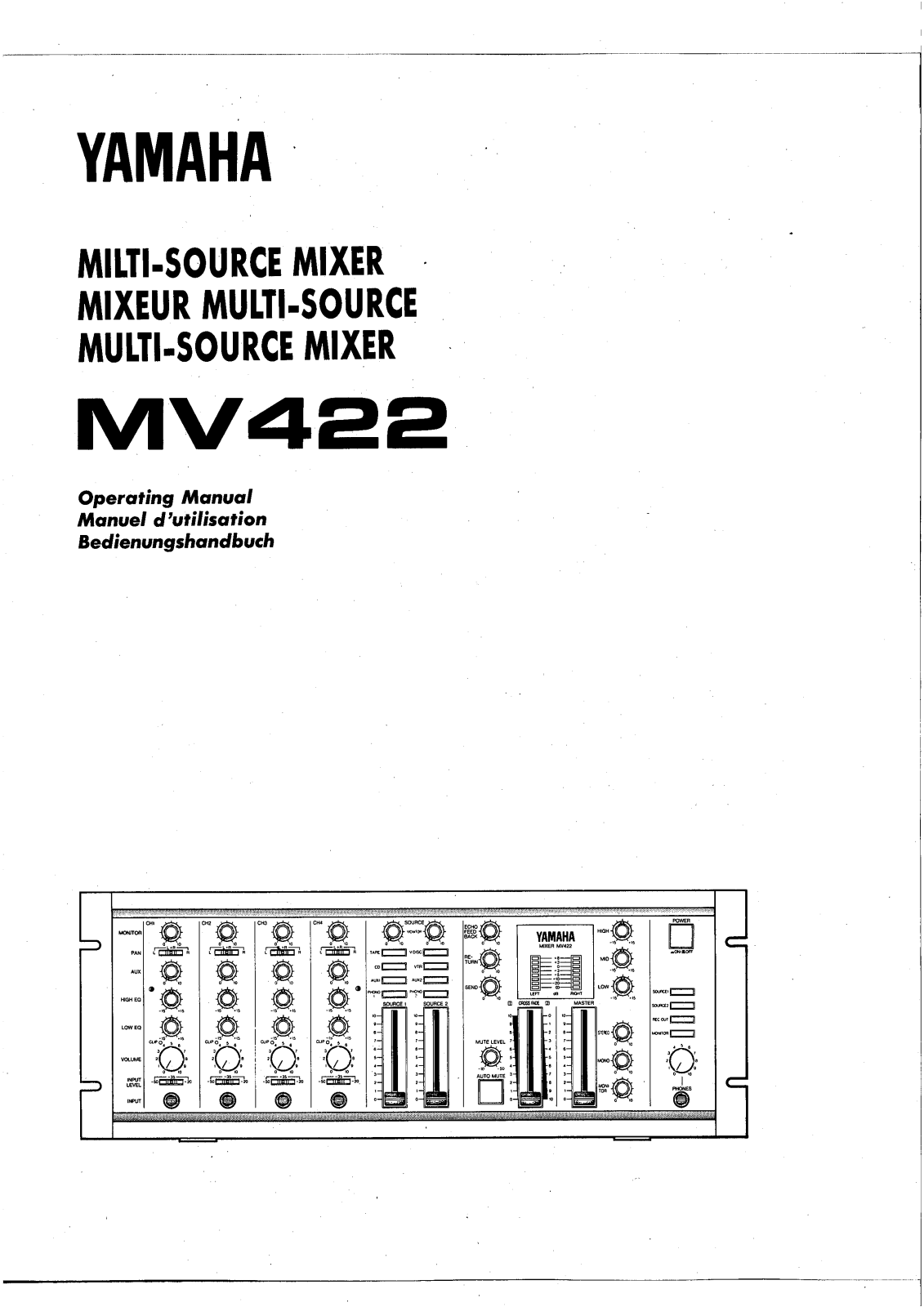 Yamaha MV422 User Manual