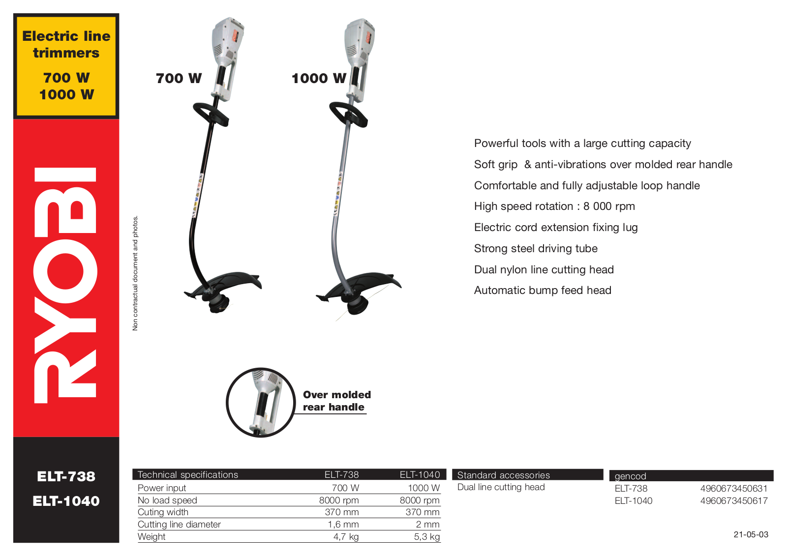 Ryobi ELT 738 User Manual