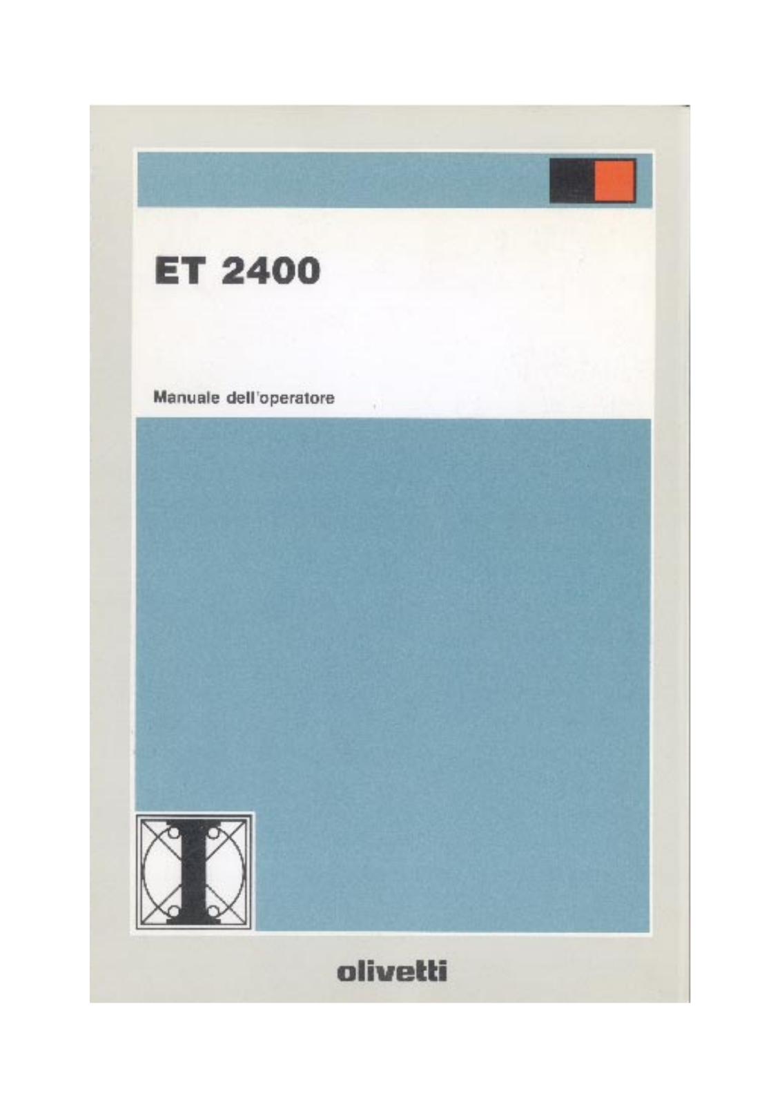 Olivetti ET 2400 Operators Manual