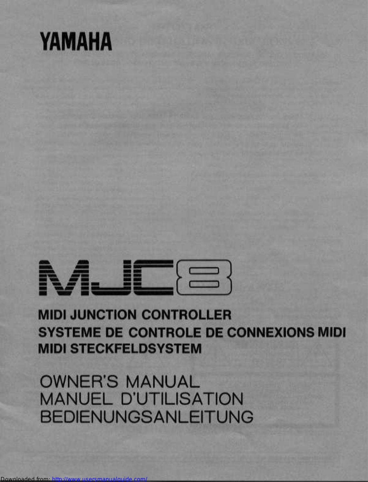 Yamaha Audio MJC8 User Manual