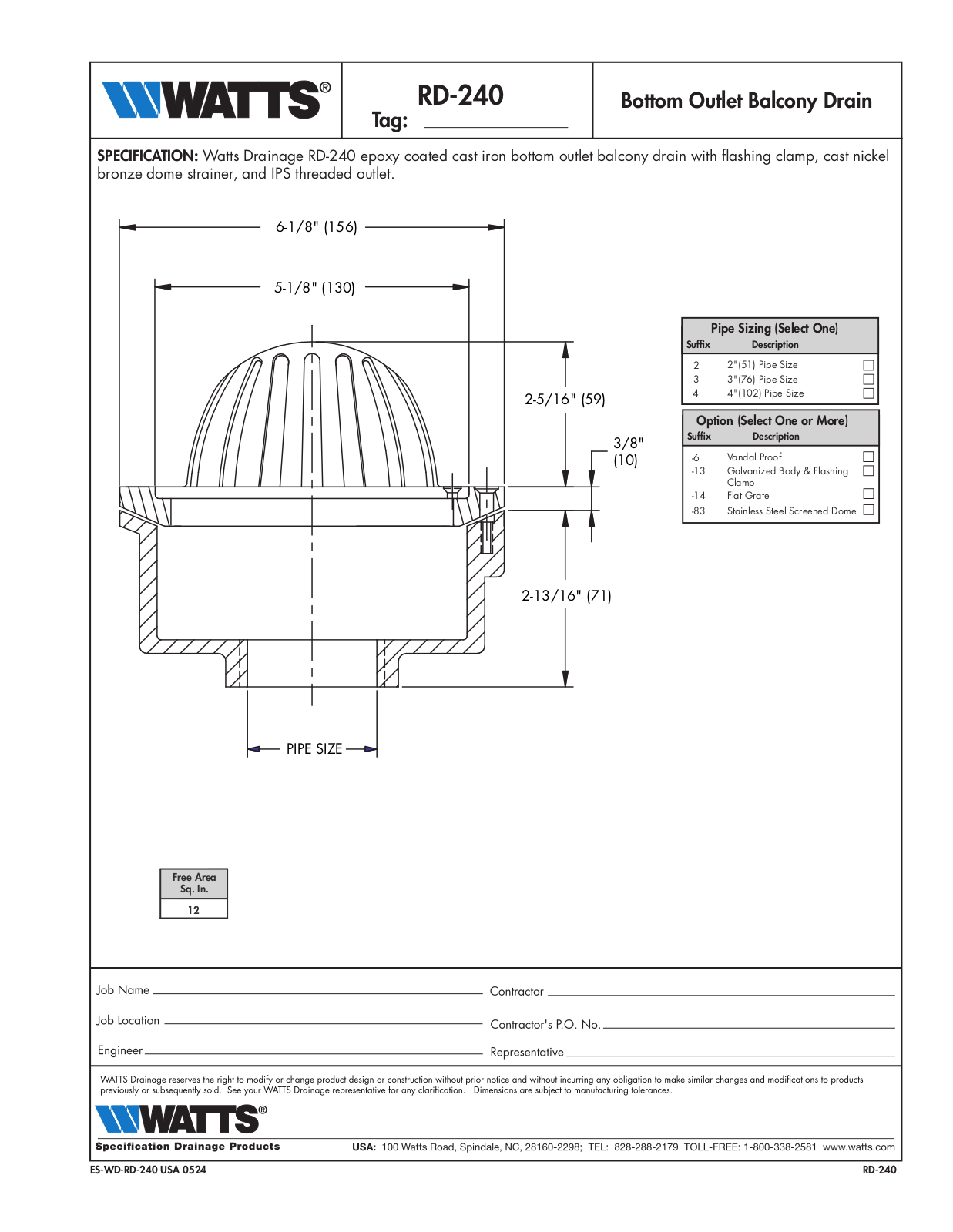 Watts RD-240 User Manual