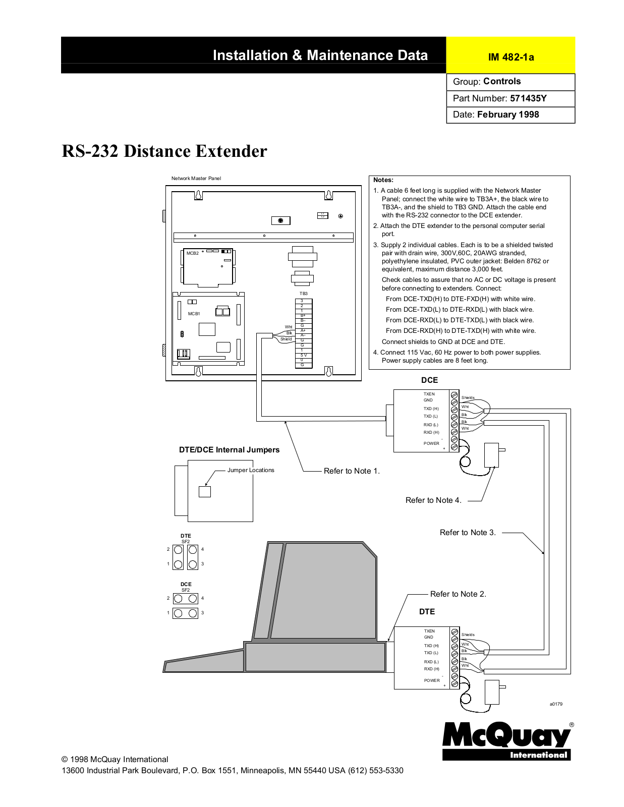 McQuay RS-232 Installation  Manual