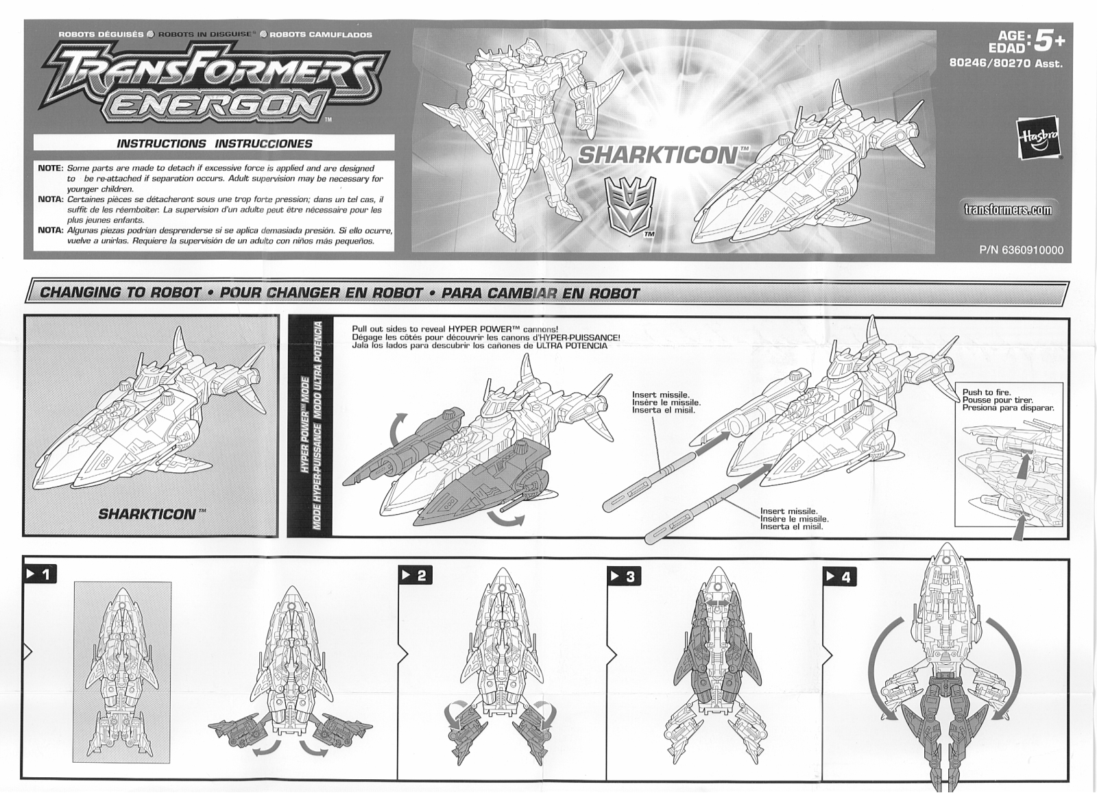 HASBRO Transformers Energon Sharkticon User Manual