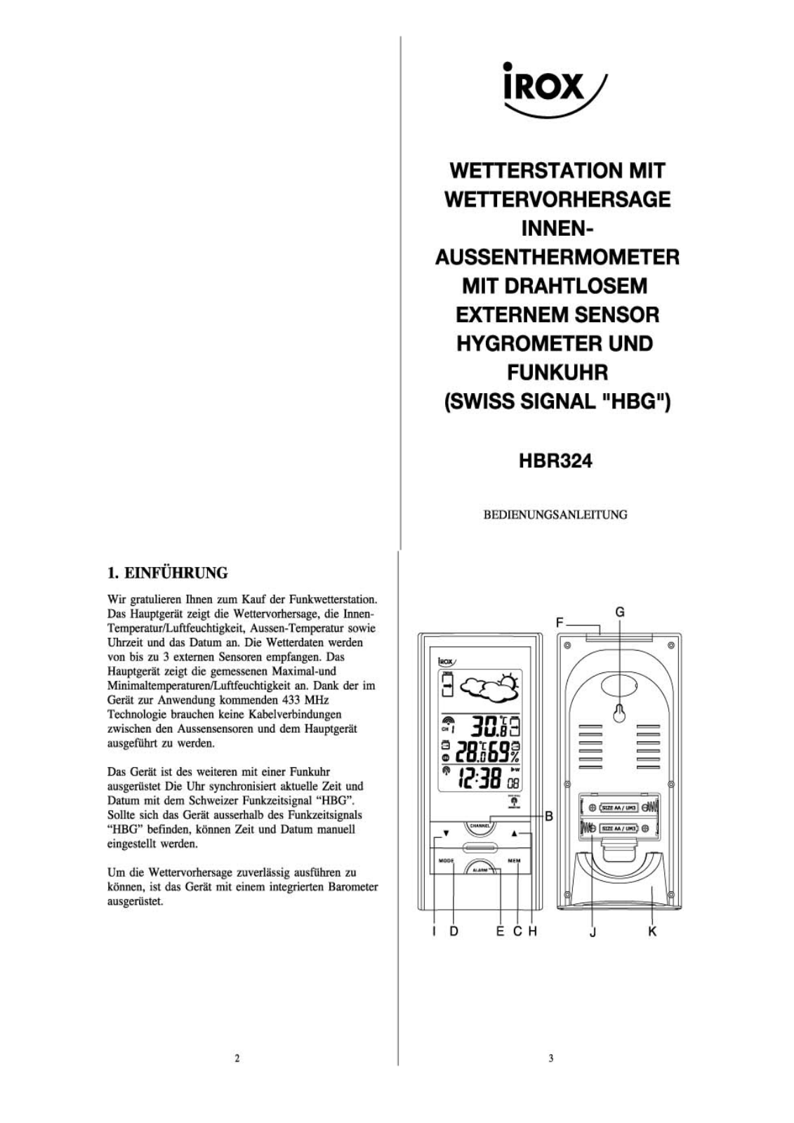 Irox HBR324 User Manual