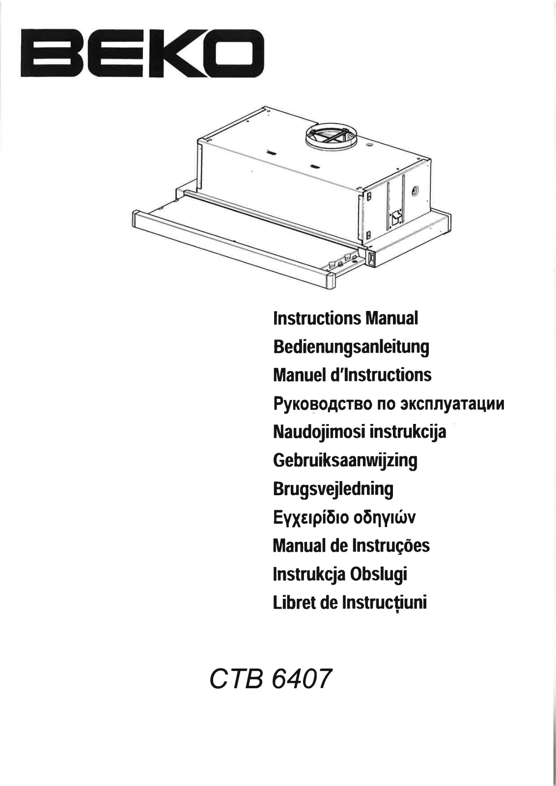 Beko CTB6407 Instructions Manual