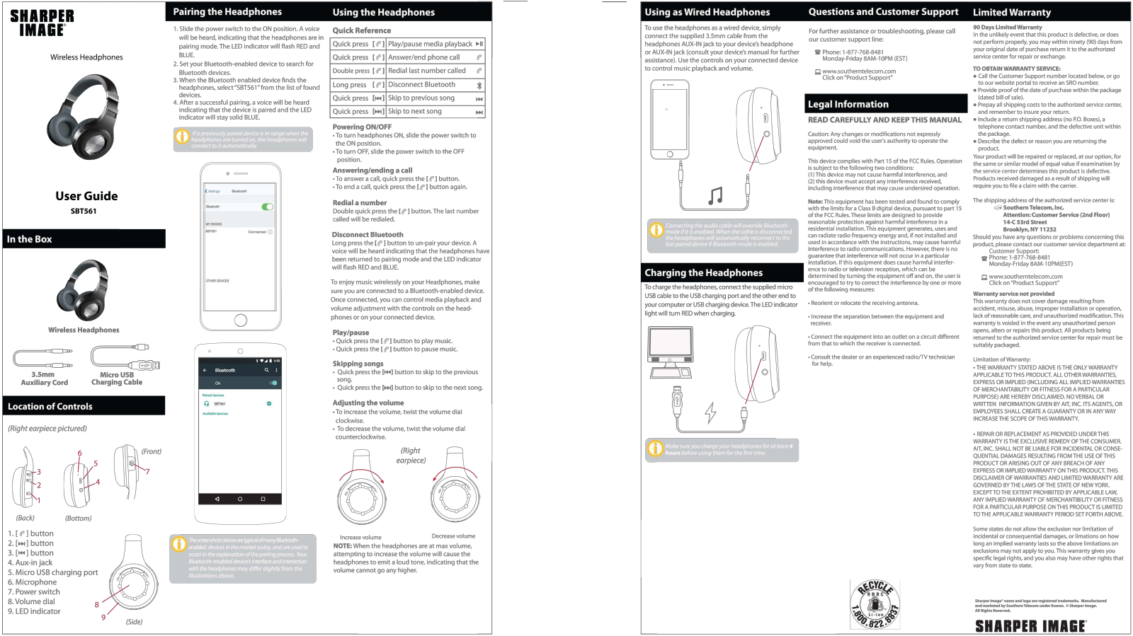 Sharper image SBT561 User Manual