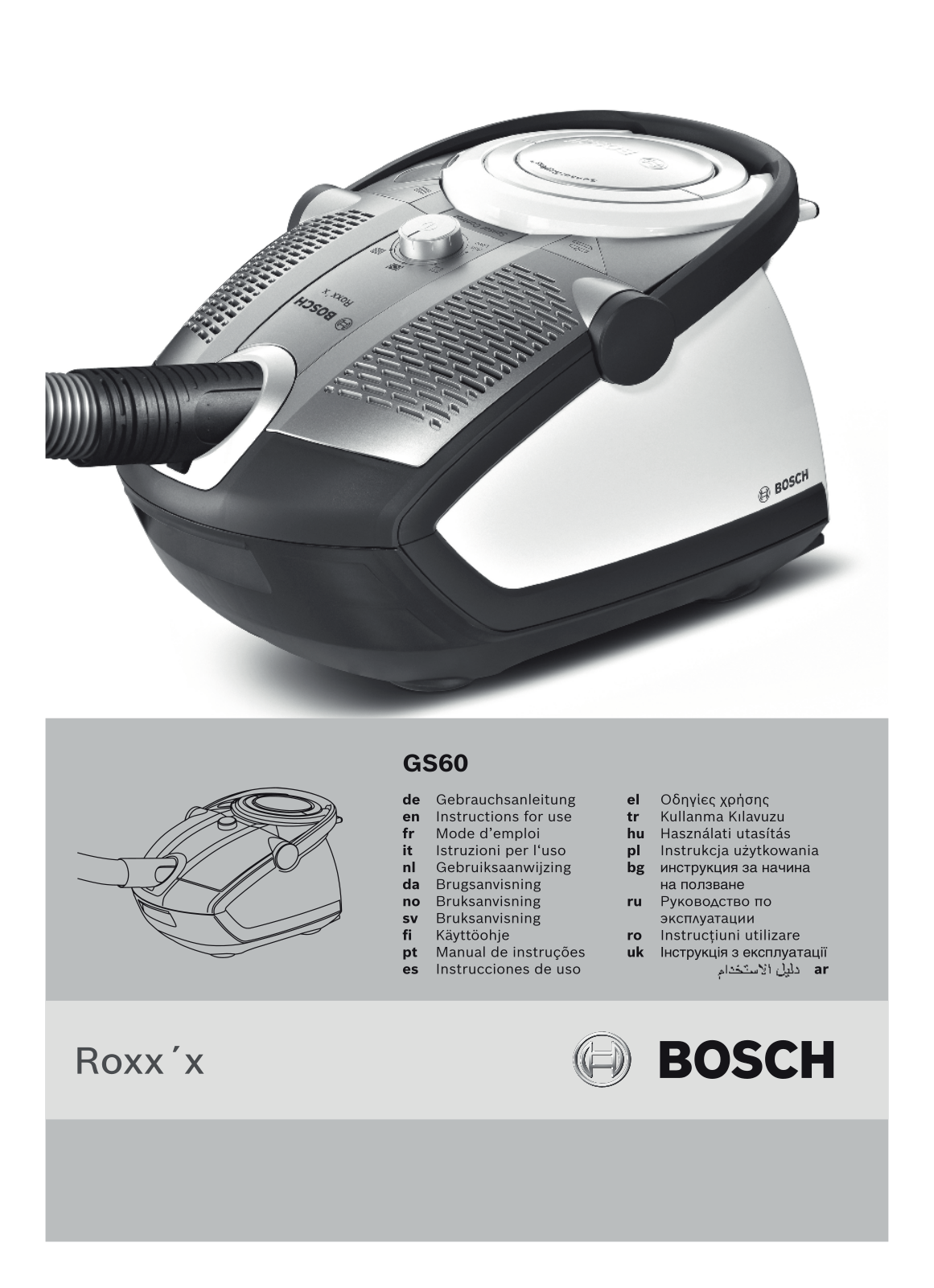 BOSCH BGS62530 User Manual