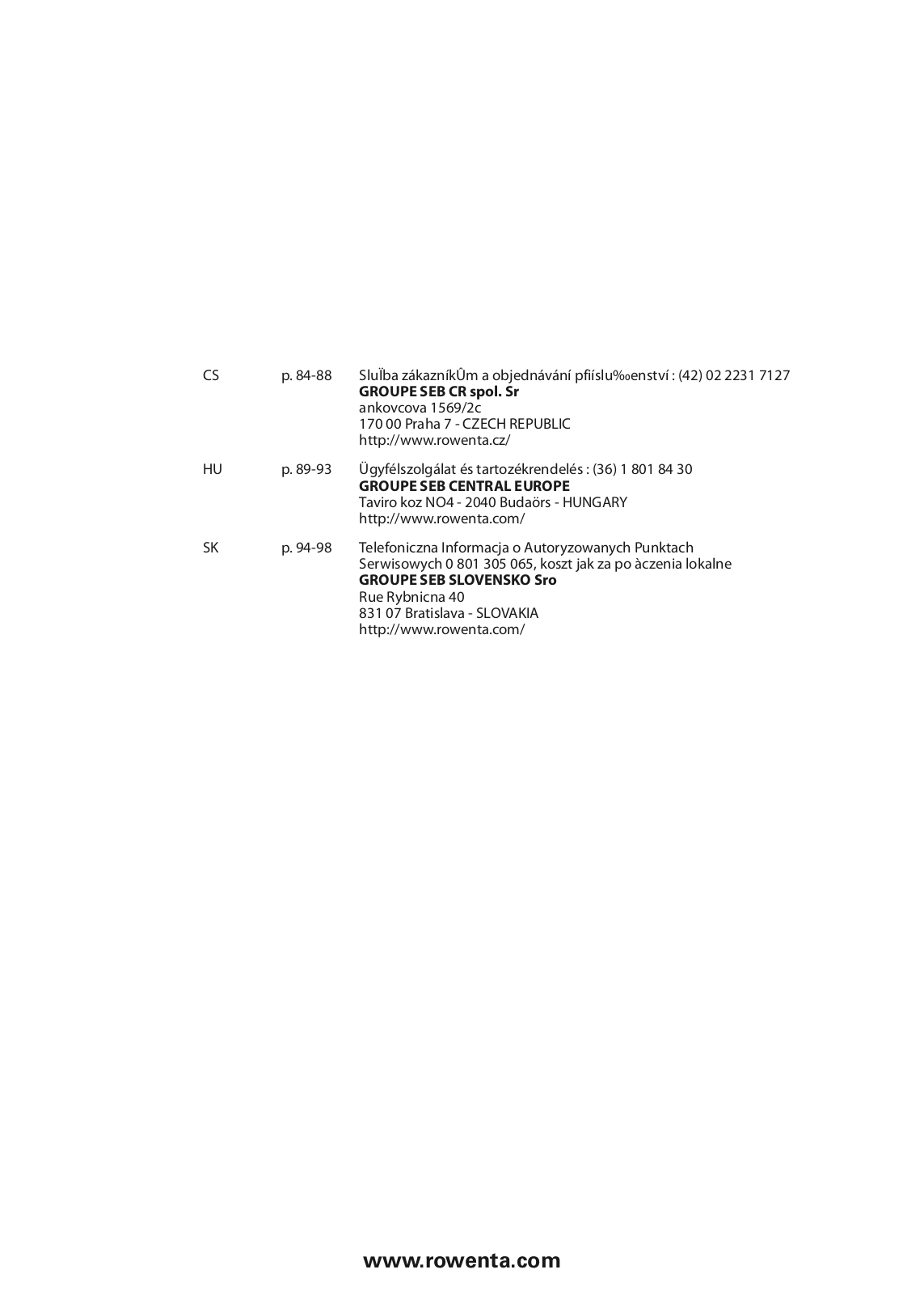 Rowenta RO582201 User Manual