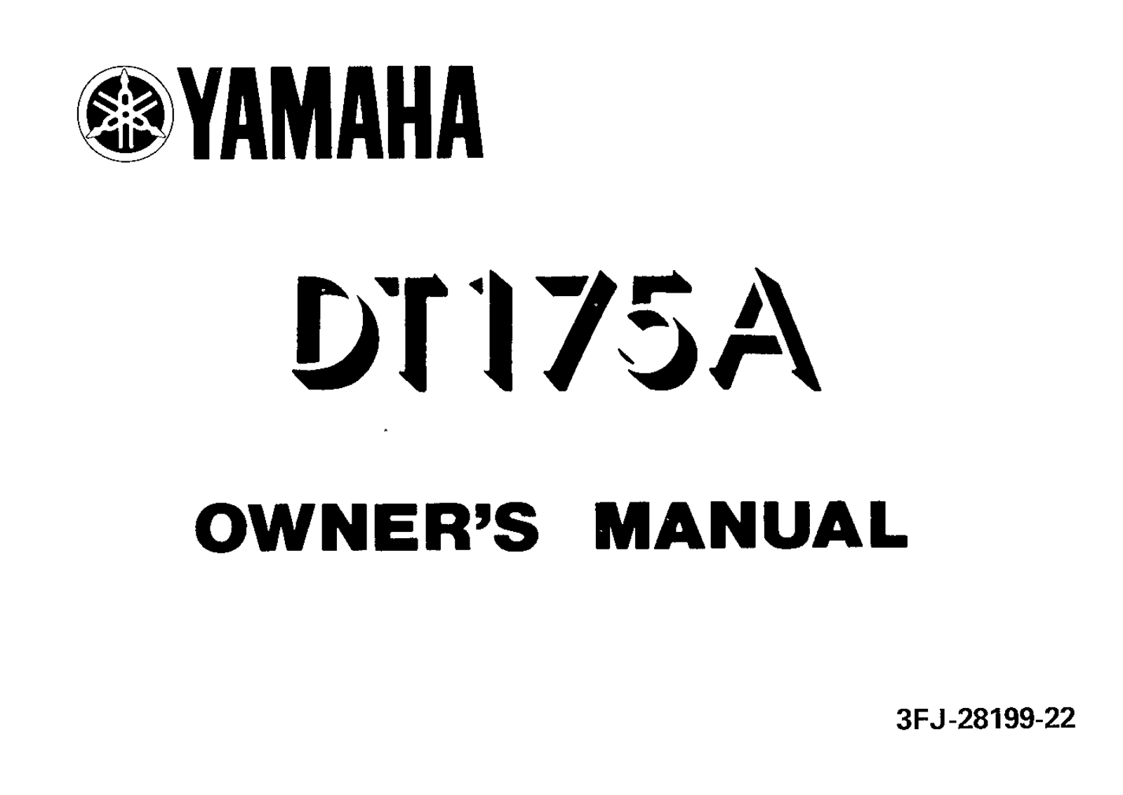 Yamaha DT175 A 1990 Owner's manual