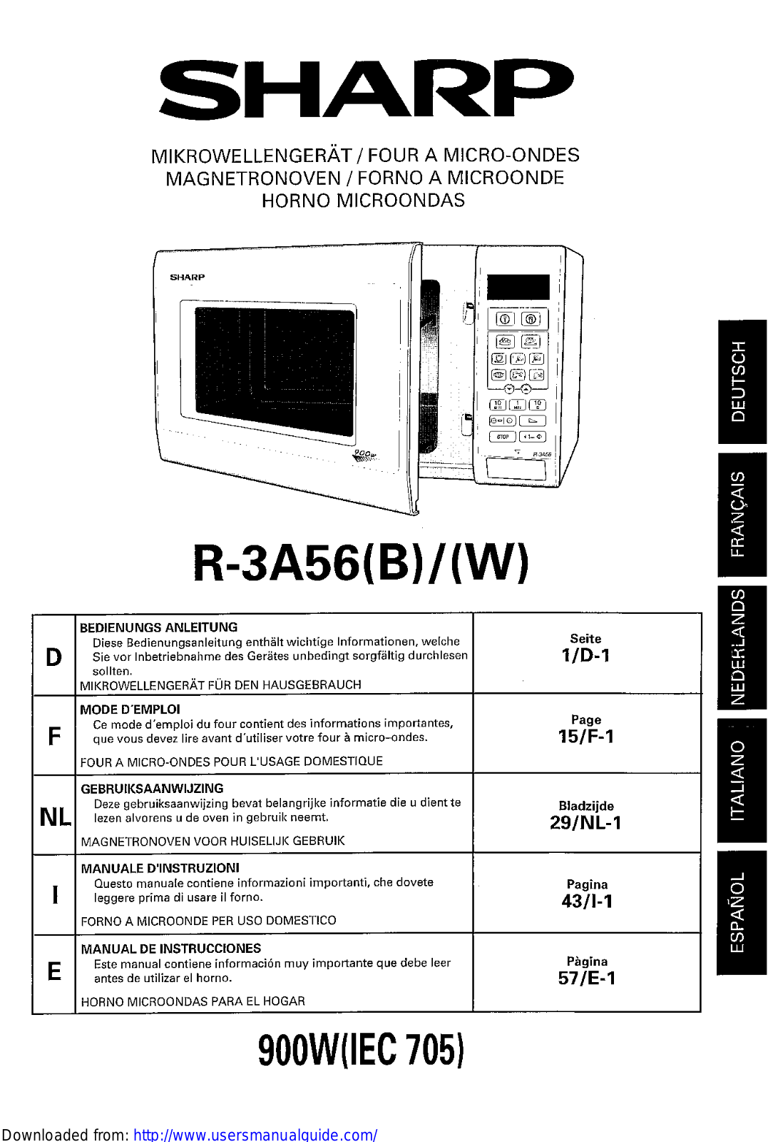 SHARP R-3A56 User Manual