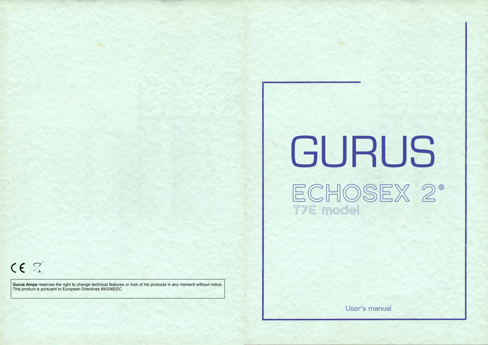 Gurus Echosex 2 T7E Real Binson Multihead Delay effectpedaal Gurus Echosex 2 T7E manual