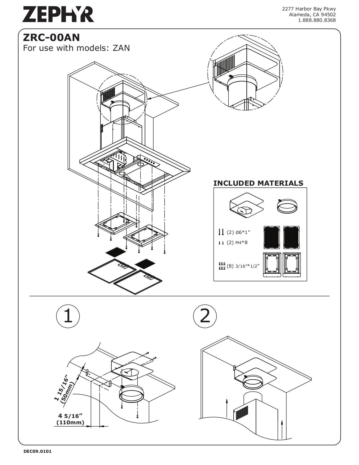 Zephyr ZRC-00AN Exploded View Diagram