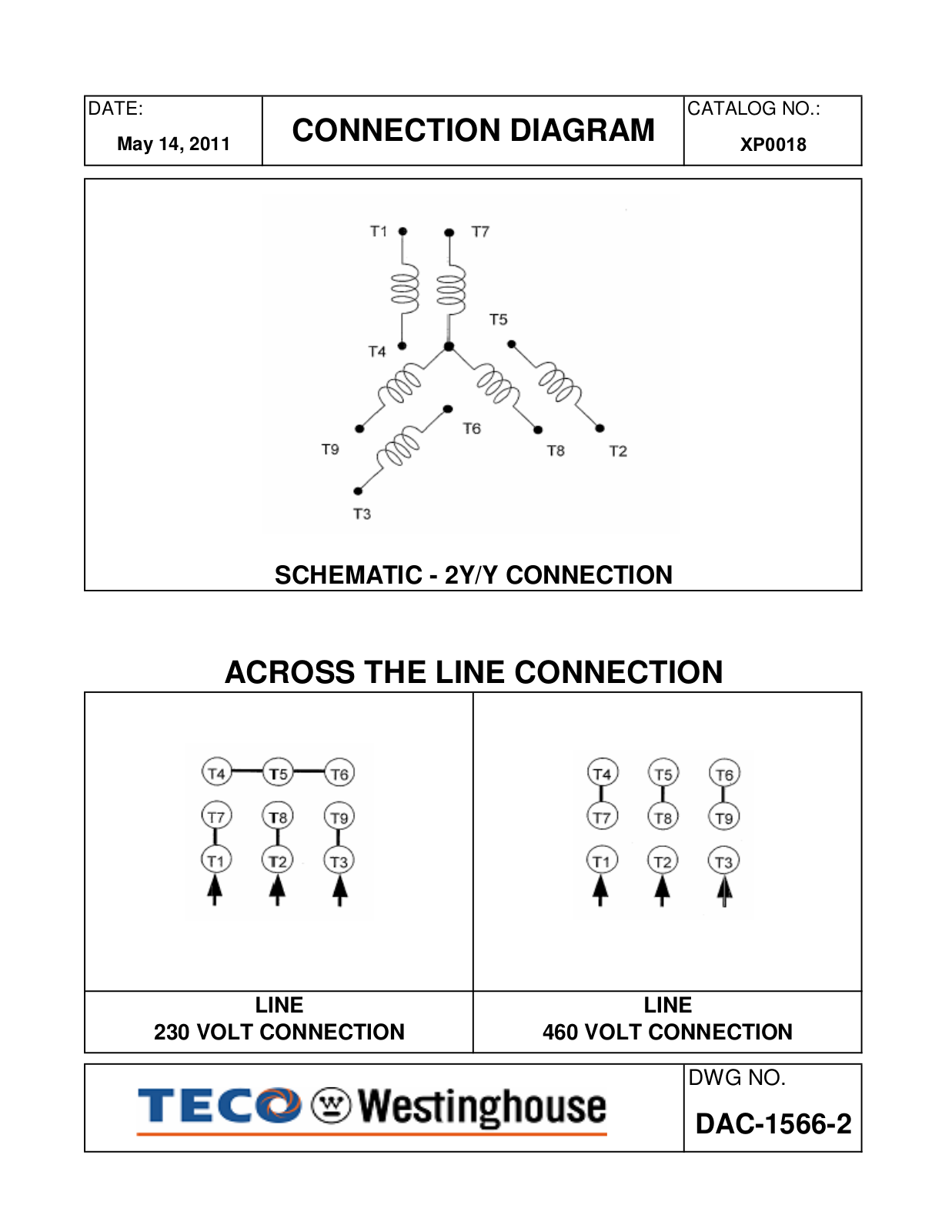 Teco XP0018 Connection Diagram