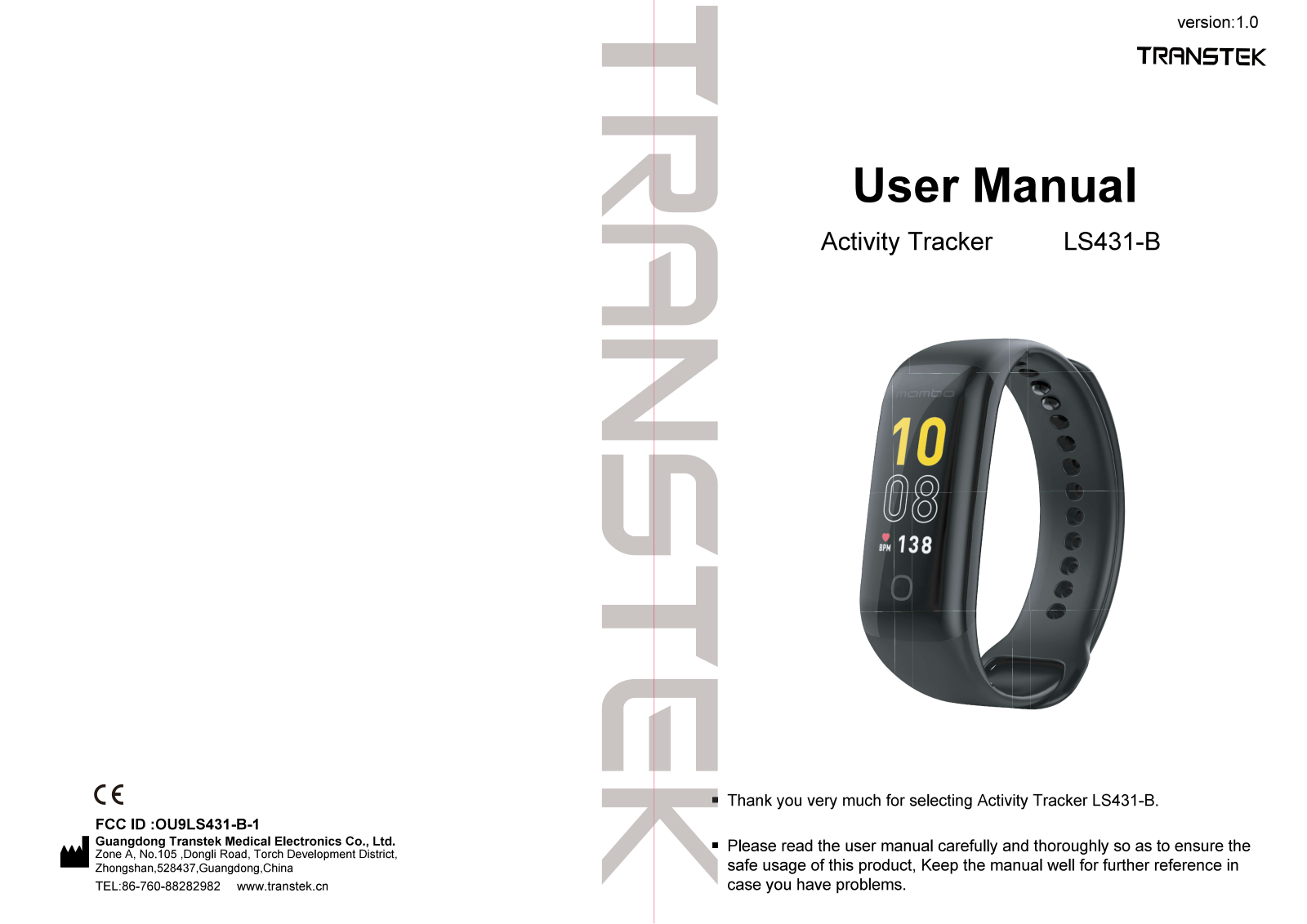 Transtek Medical Electronics LS431 B 1 User Manual