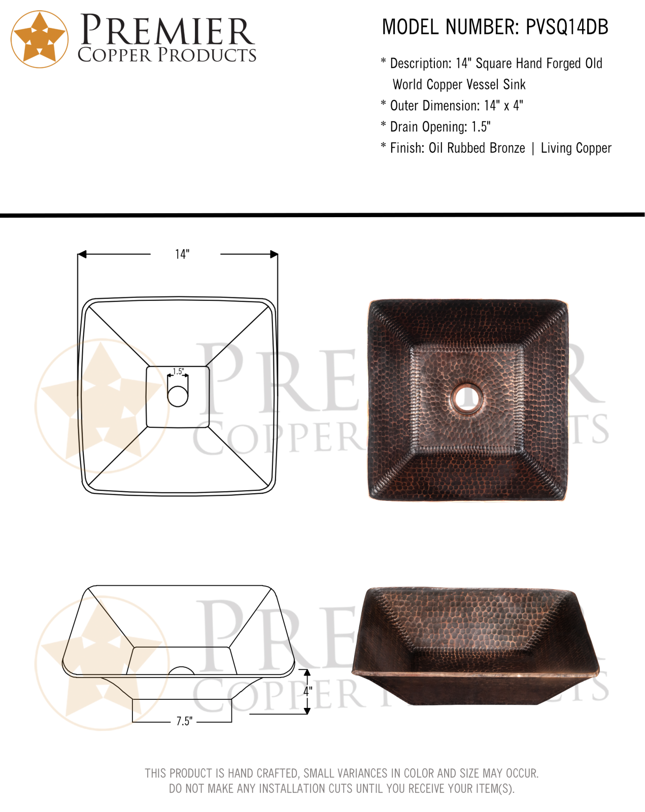 Premier Copper Products IER10007 Specifications - ManualMachine.com