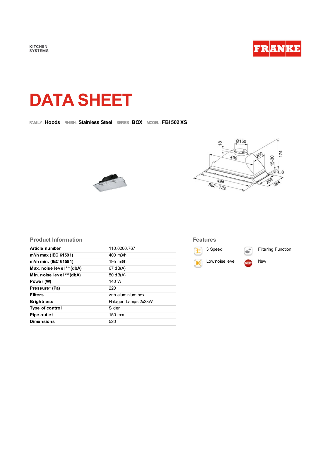 Franke FBI 502 ECO User Manual